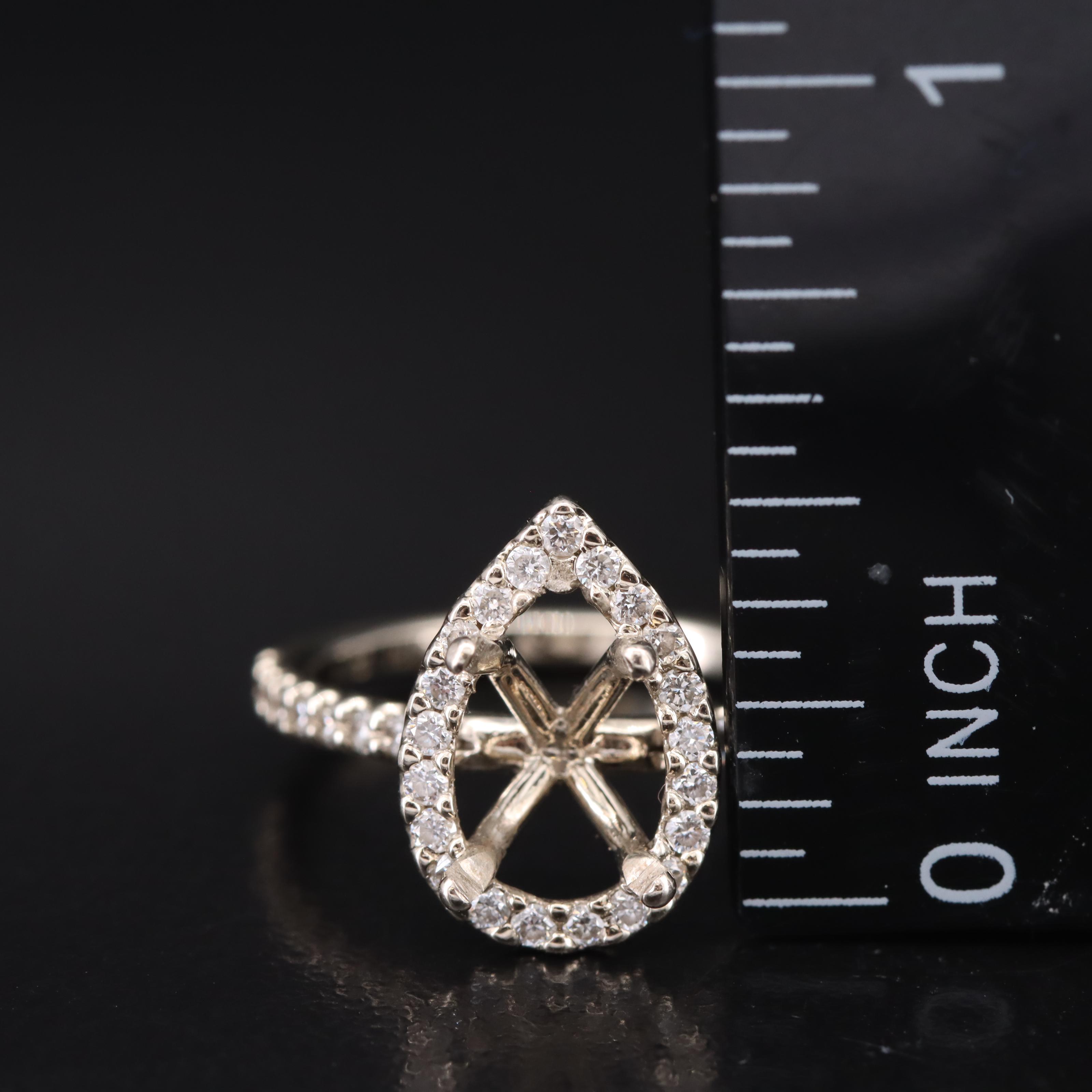 18K 0.40 CTW Diamond Semi Mount Ring