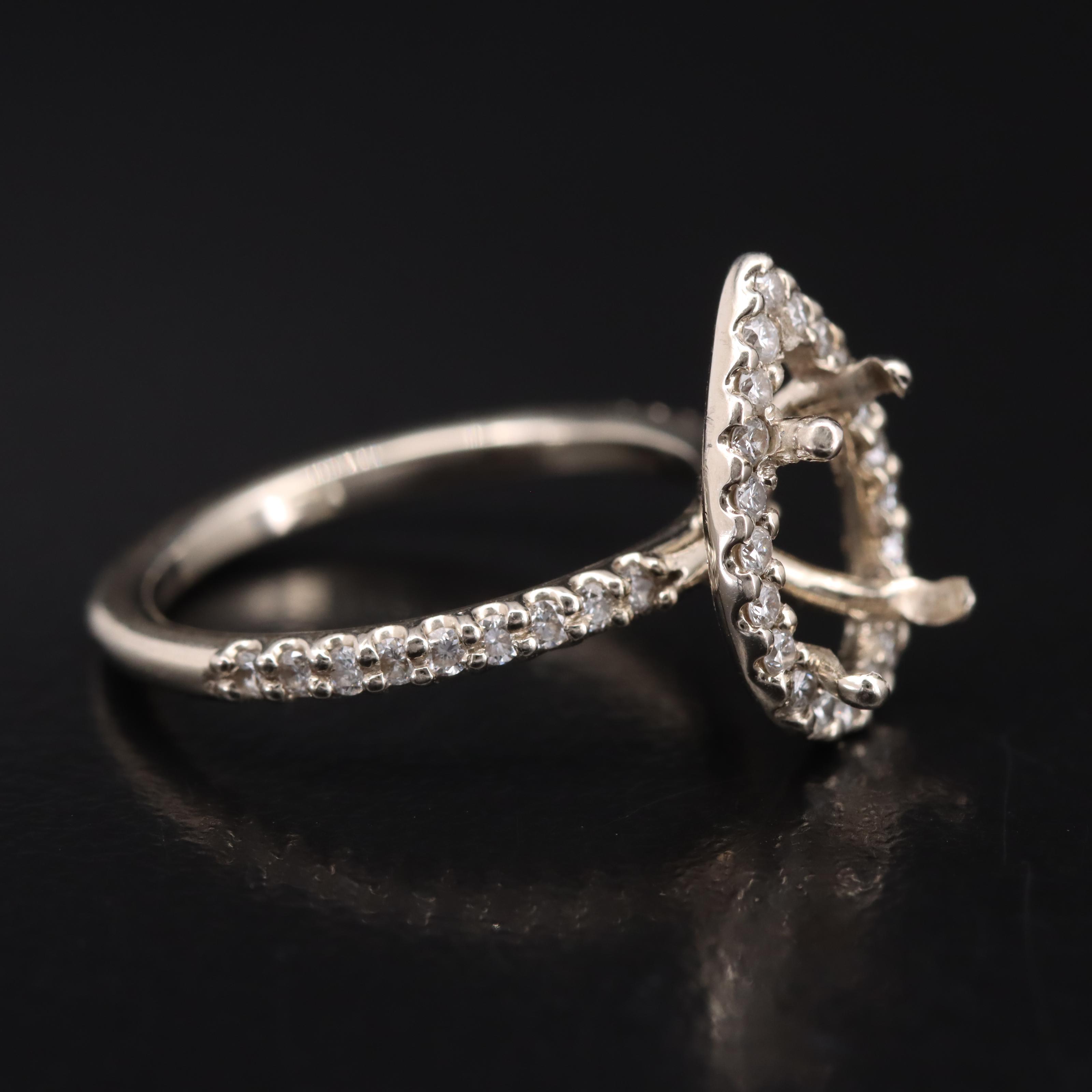 18K 0.40 CTW Diamond Semi Mount Ring