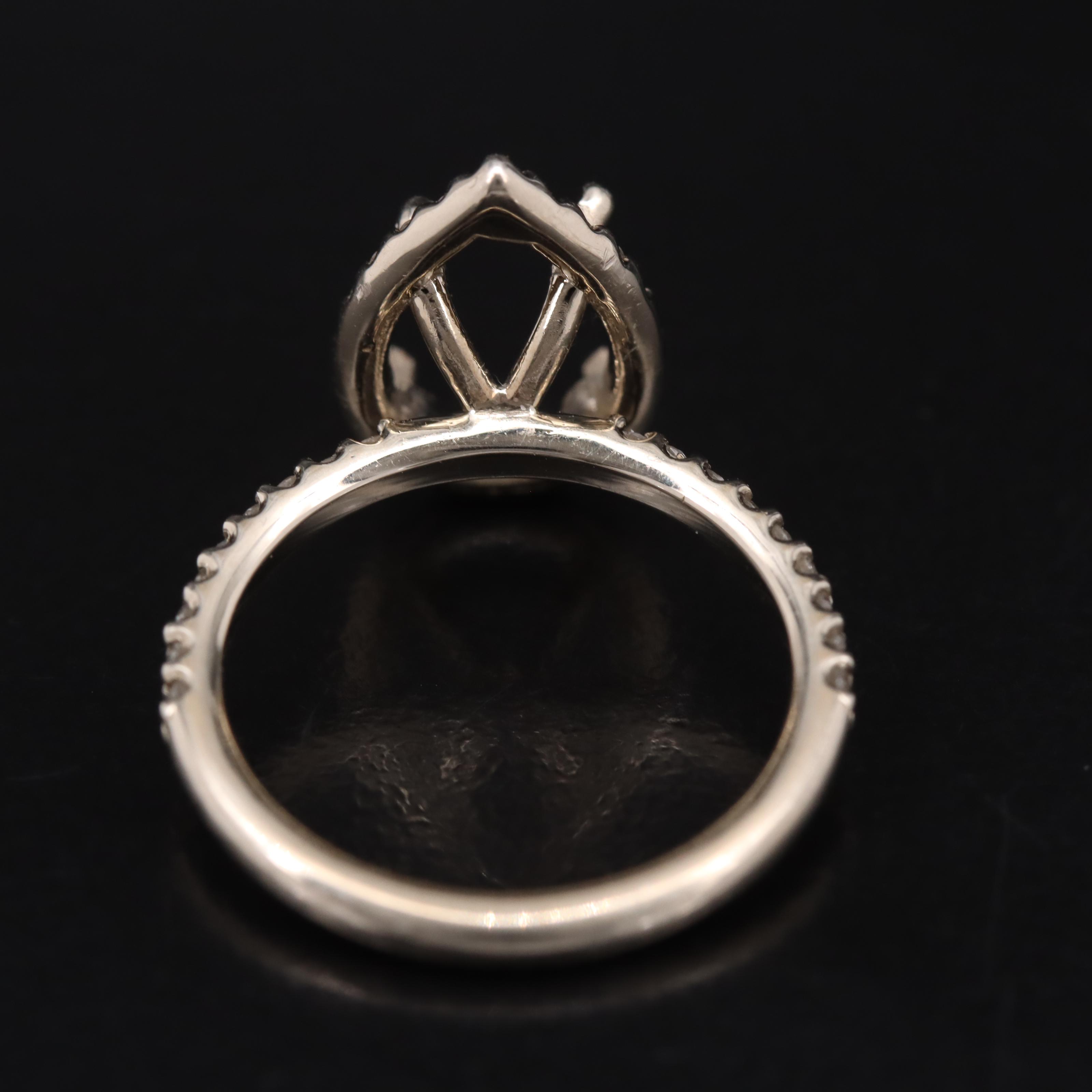 18K 0.40 CTW Diamond Semi Mount Ring