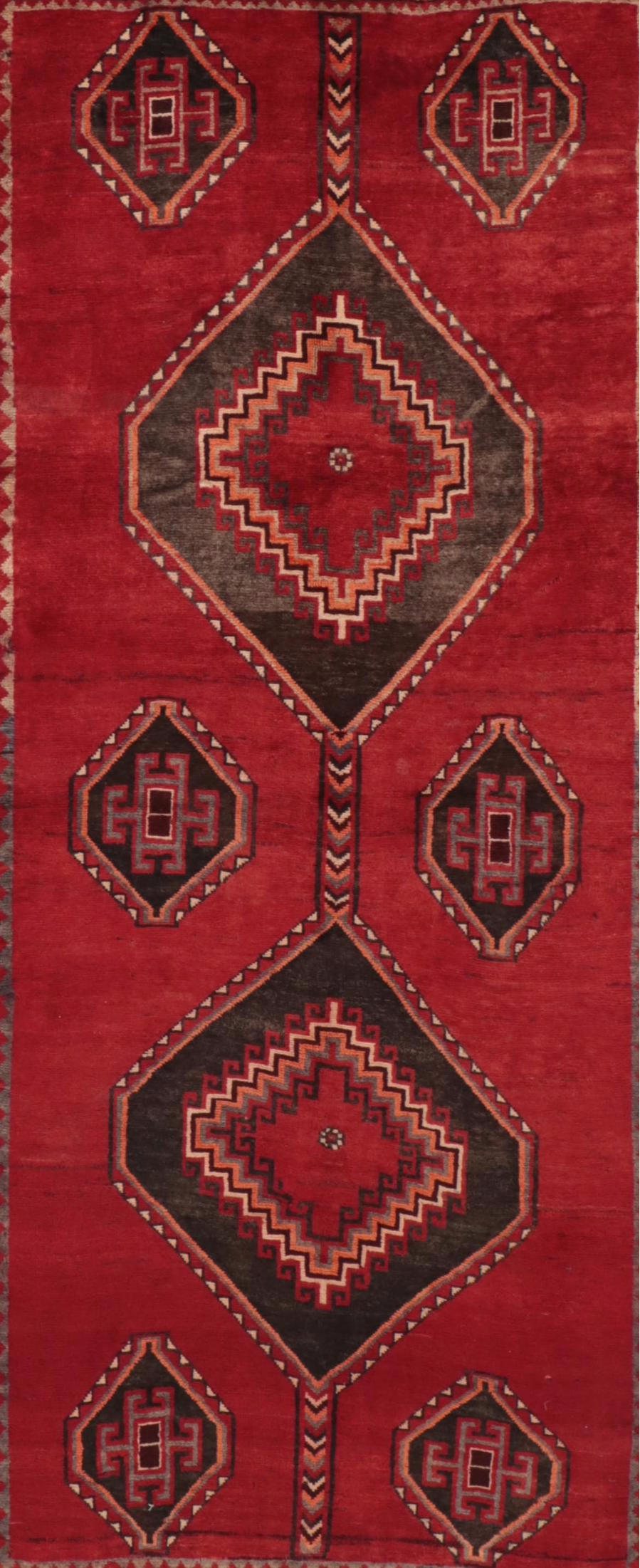 4'4 x 9'2 Hand-Knotted Persian Kurdish Area Rug