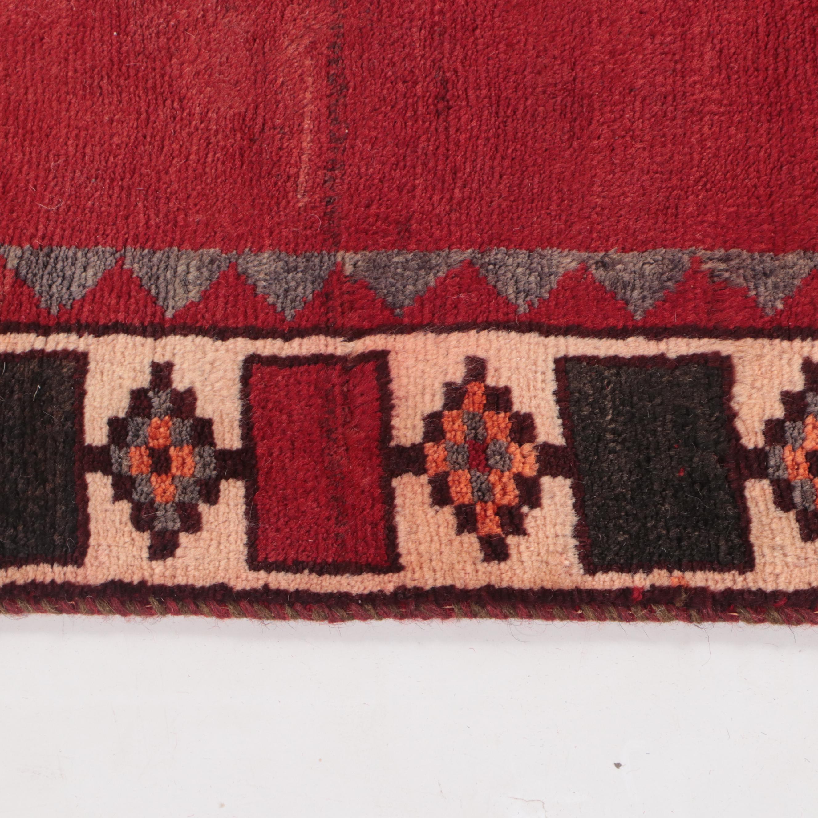 4'4 x 9'2 Hand-Knotted Persian Kurdish Area Rug