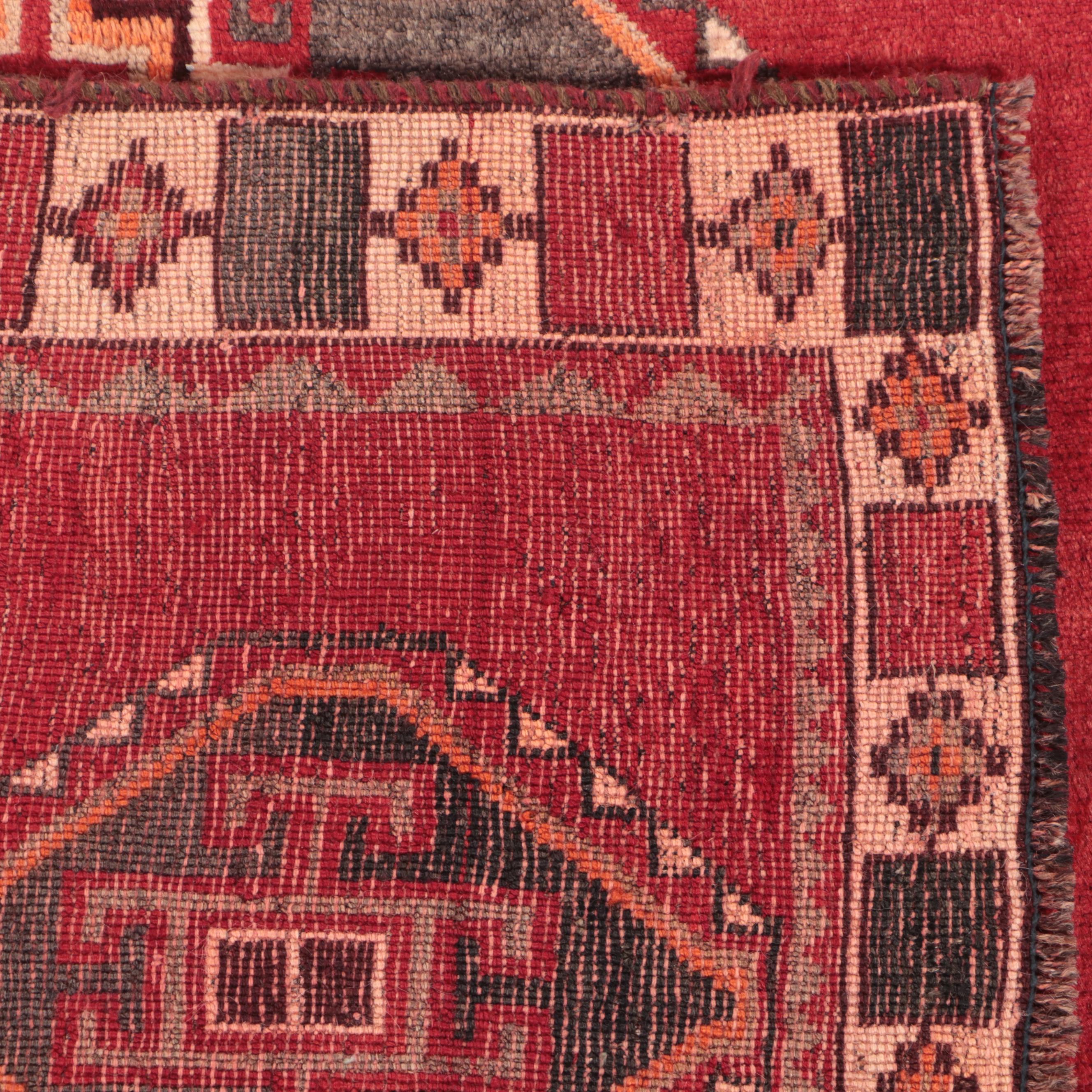 4'4 x 9'2 Hand-Knotted Persian Kurdish Area Rug