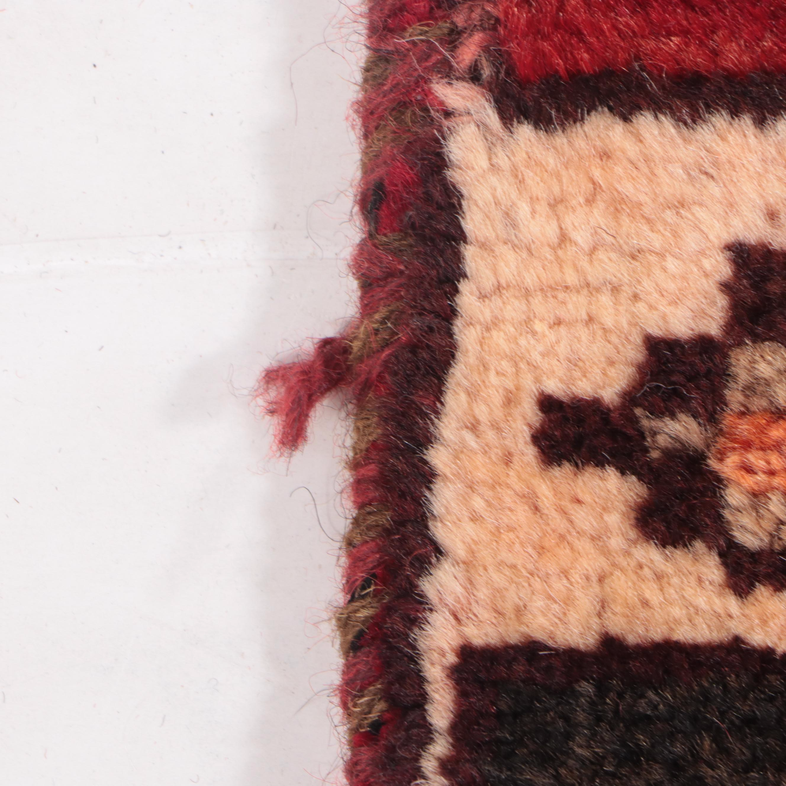 4'4 x 9'2 Hand-Knotted Persian Kurdish Area Rug