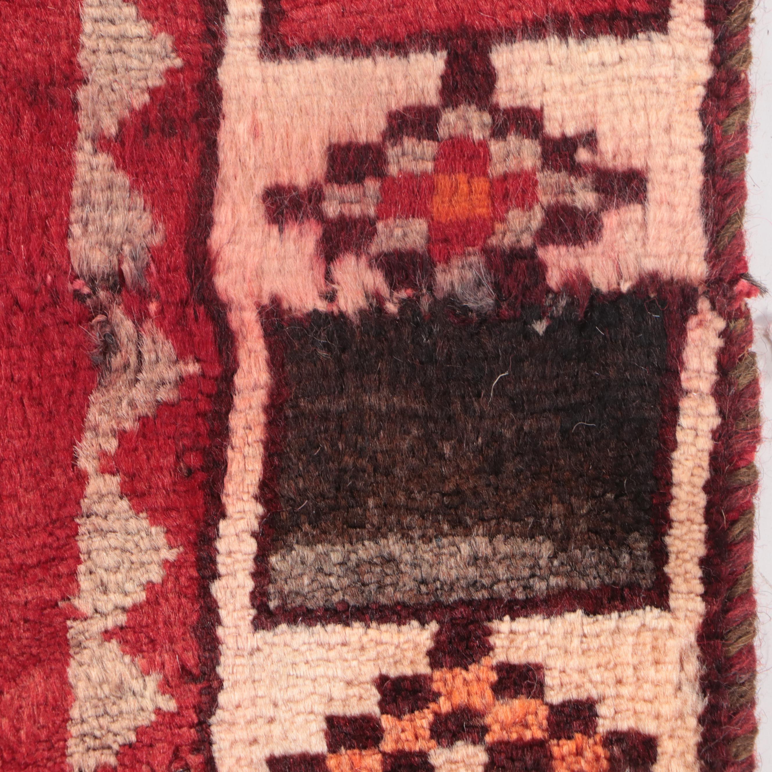 4'4 x 9'2 Hand-Knotted Persian Kurdish Area Rug