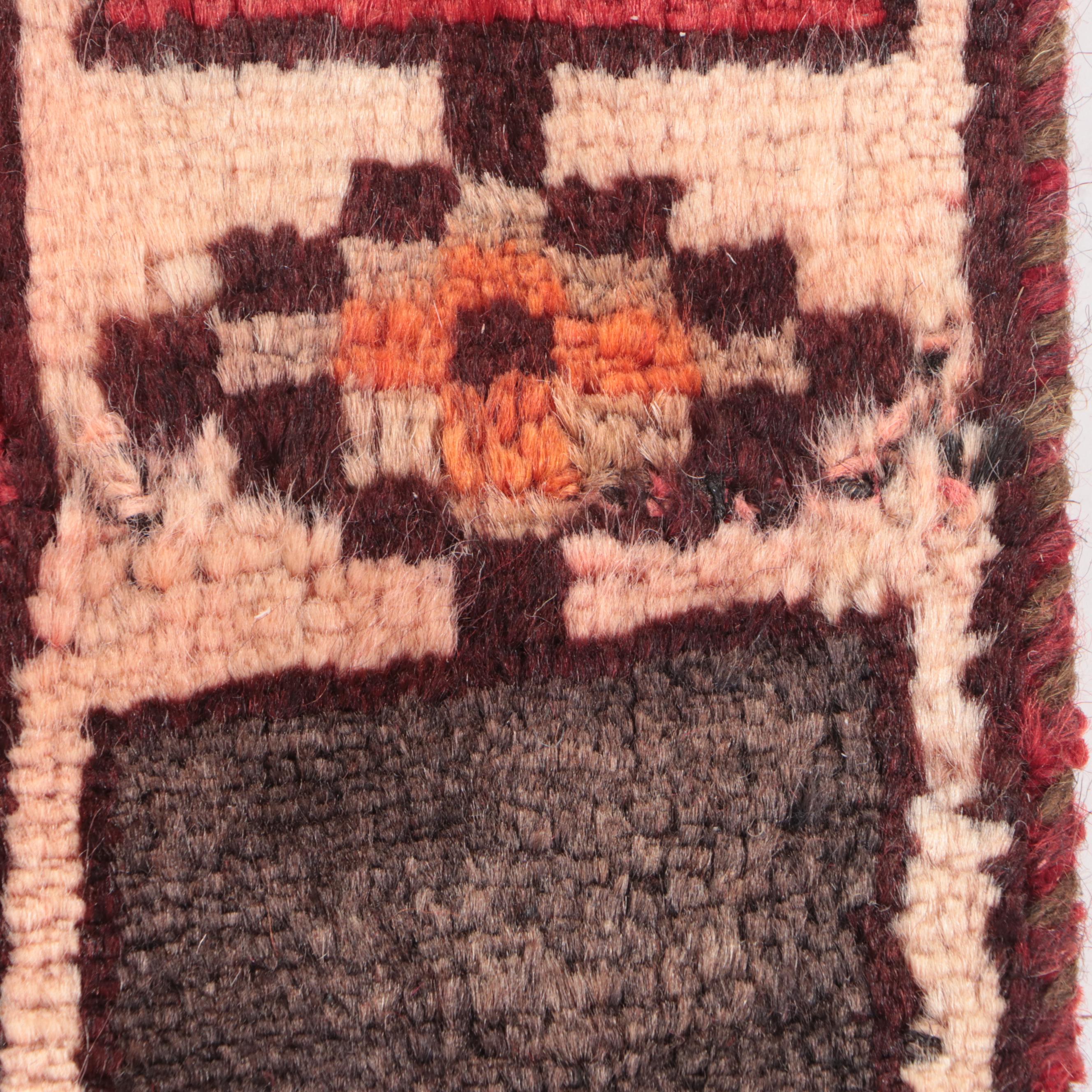 4'4 x 9'2 Hand-Knotted Persian Kurdish Area Rug