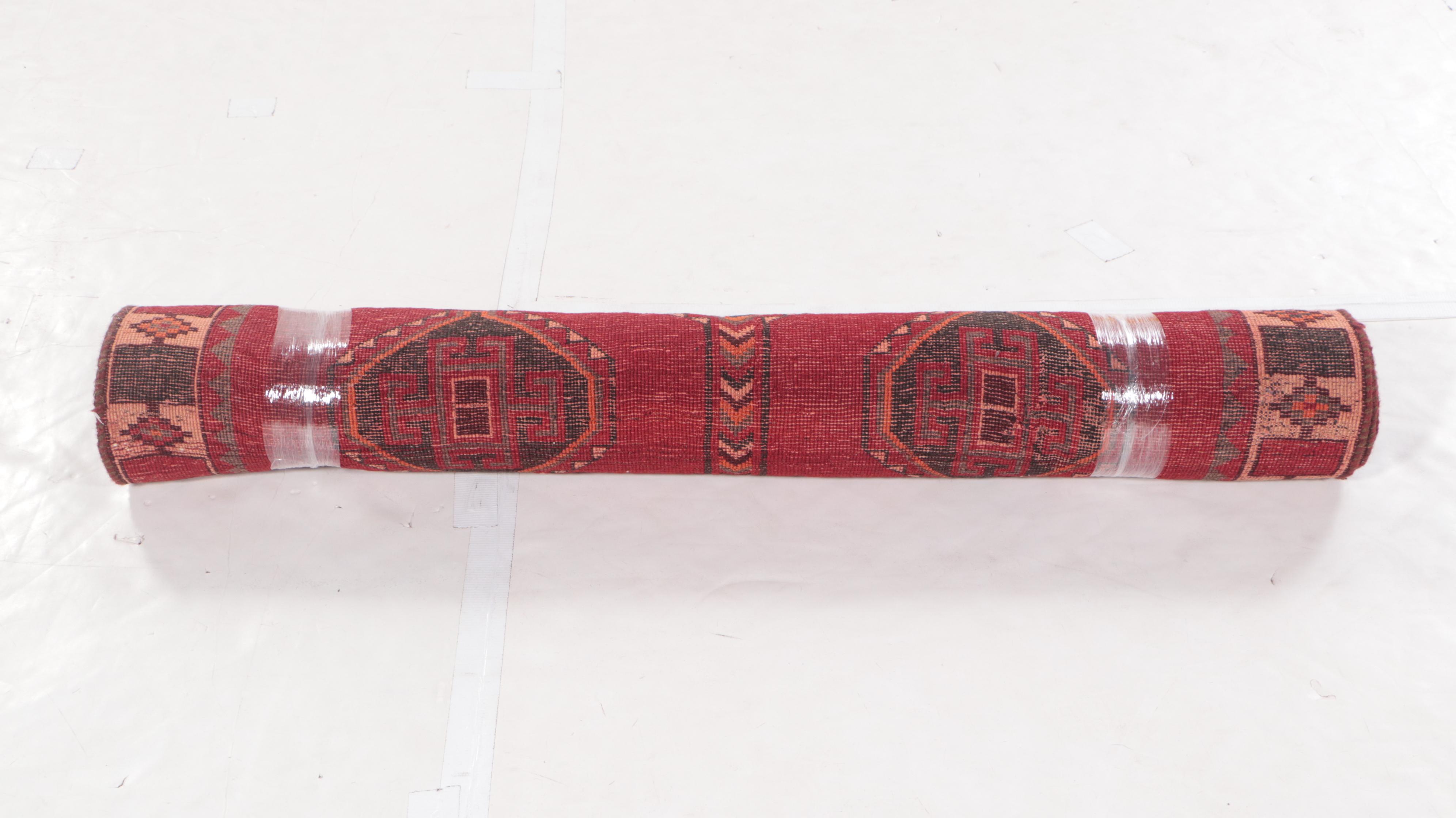 4'4 x 9'2 Hand-Knotted Persian Kurdish Area Rug