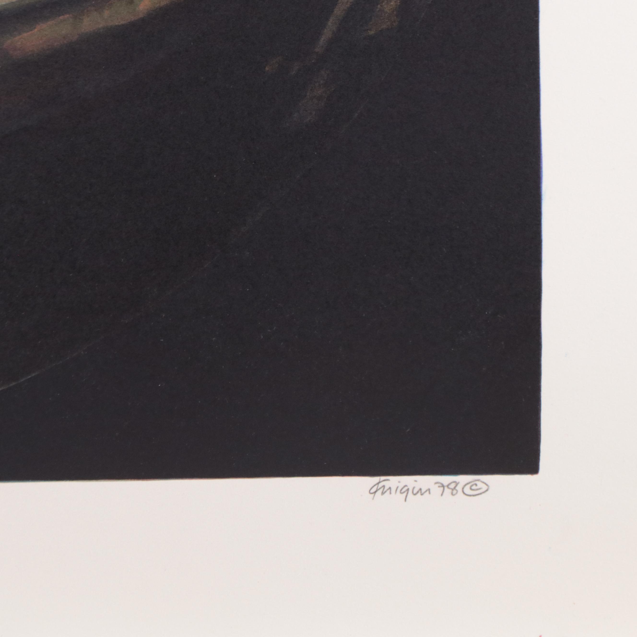 Michael Knigin Color Lithograph "Bold Voyage," 1978