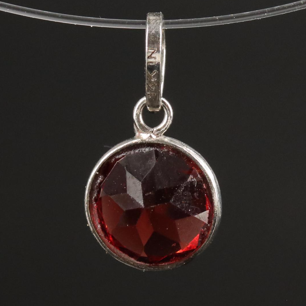 14K Garnet Pendant