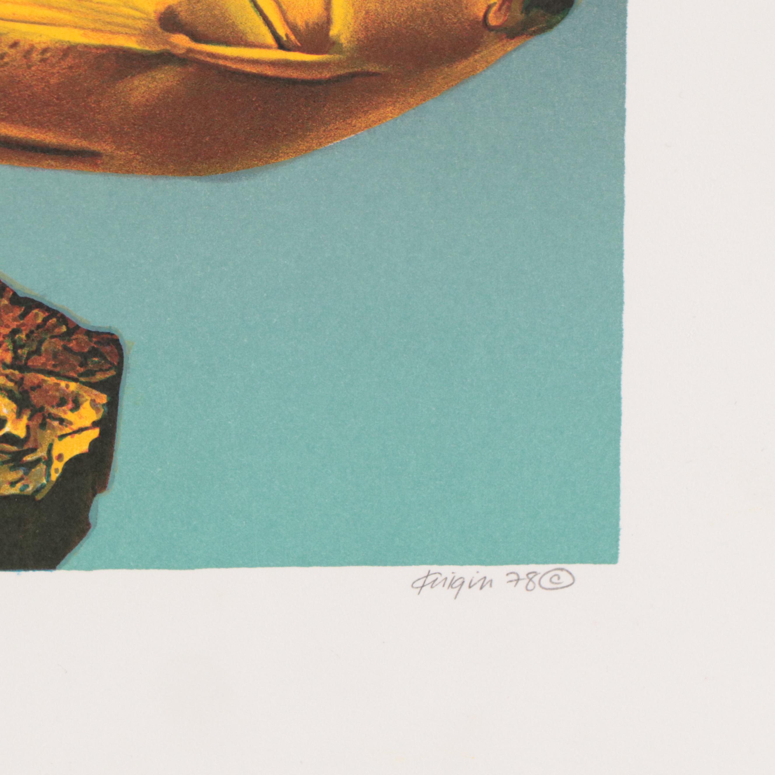 Michael Knigin Color Lithograph "Romantic Lead," 1978