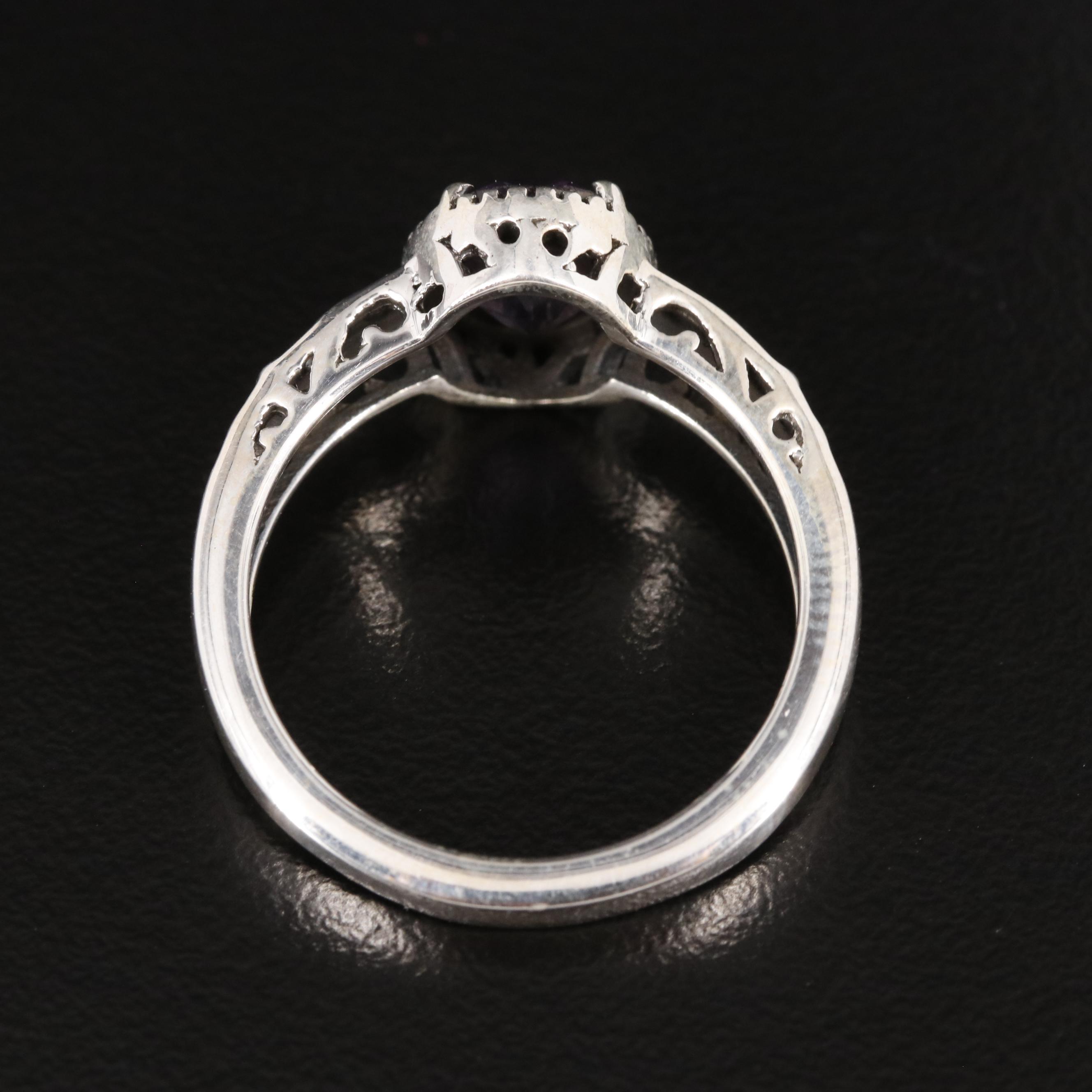 Sterling Amethyst Tapered Ring