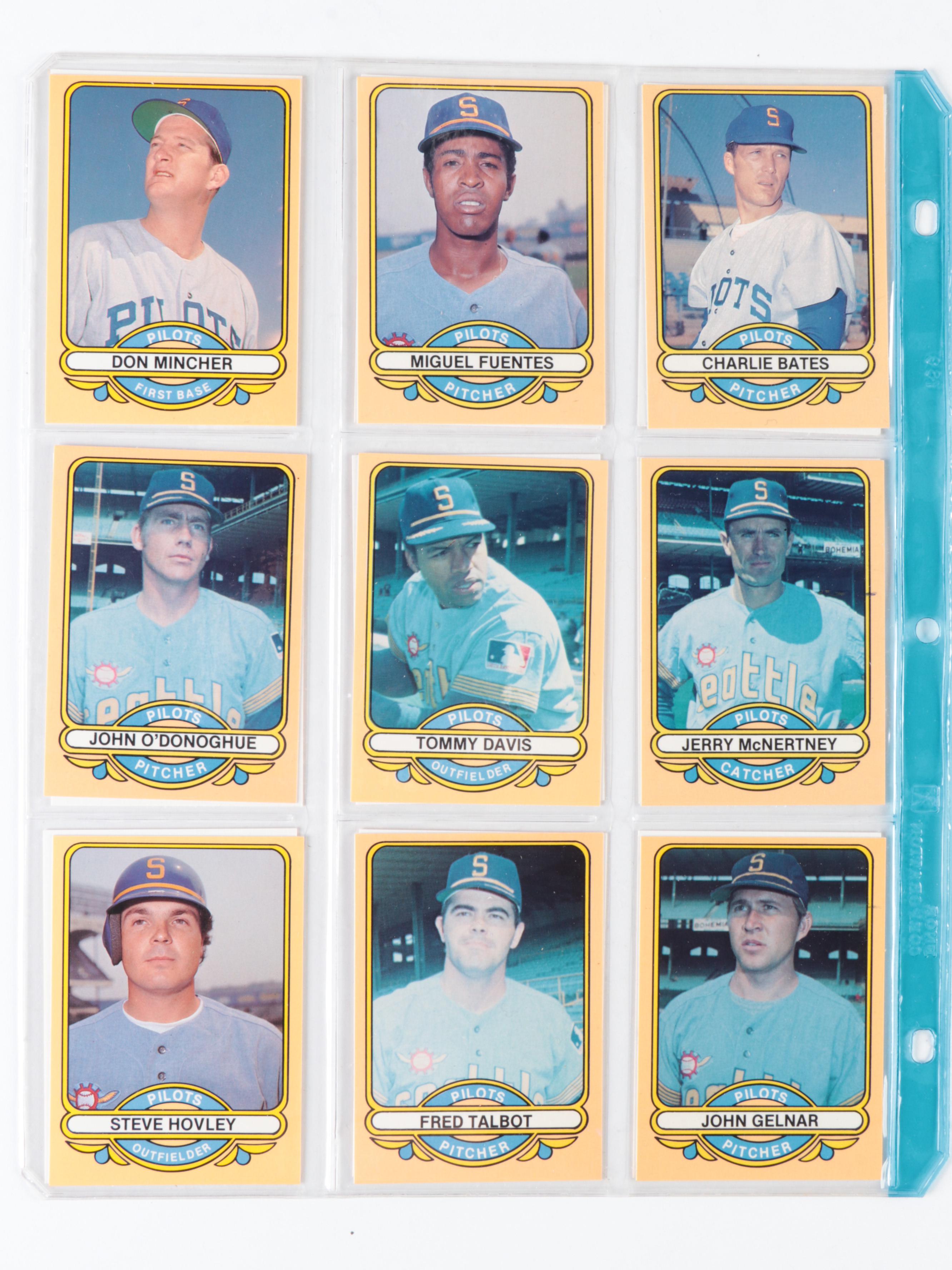 1983 Galasso 1969 Seattle Pilots Baseball Card Set with Signed Jim Bouton