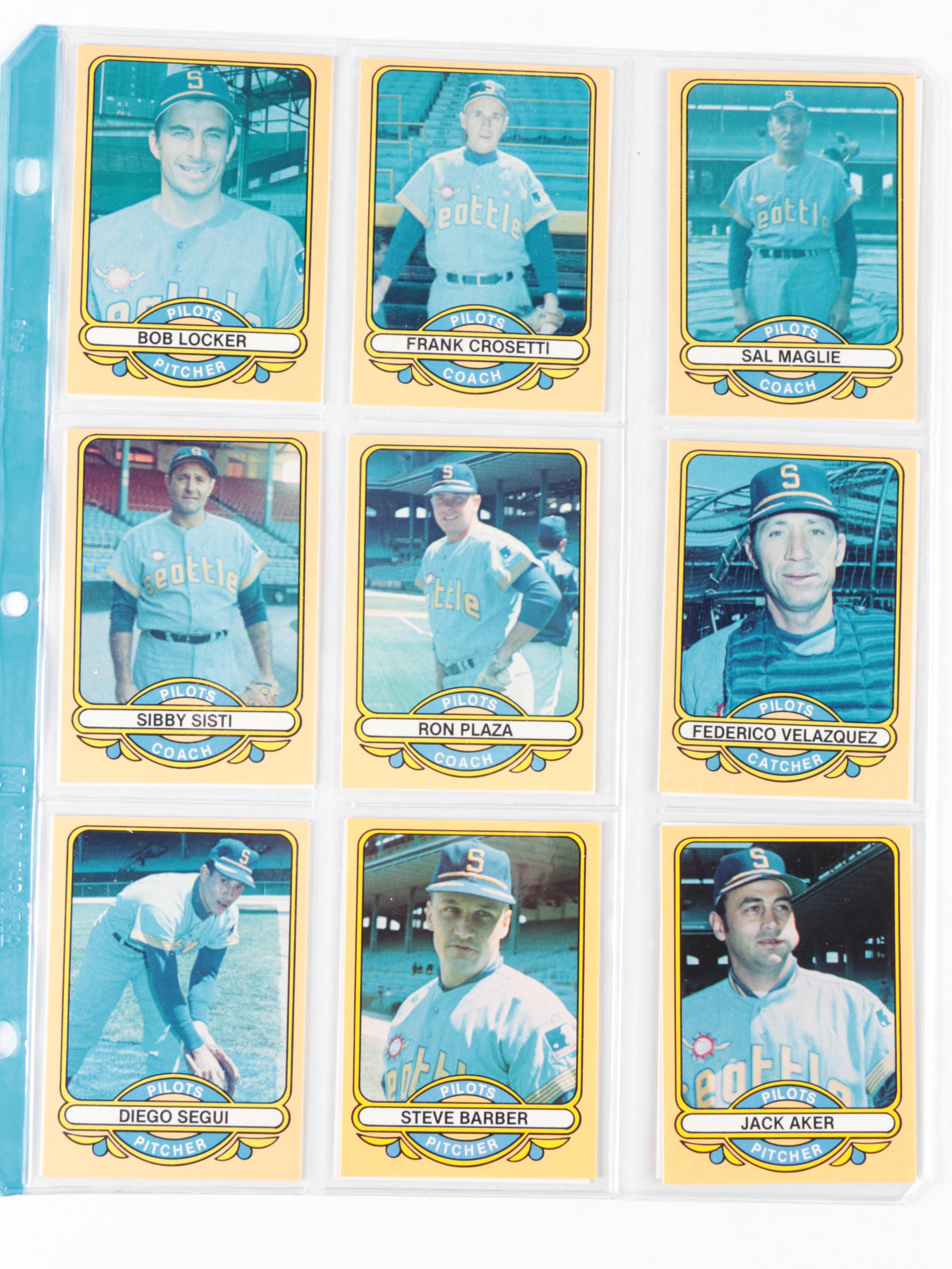 1983 Galasso 1969 Seattle Pilots Baseball Card Set with Signed Jim Bouton