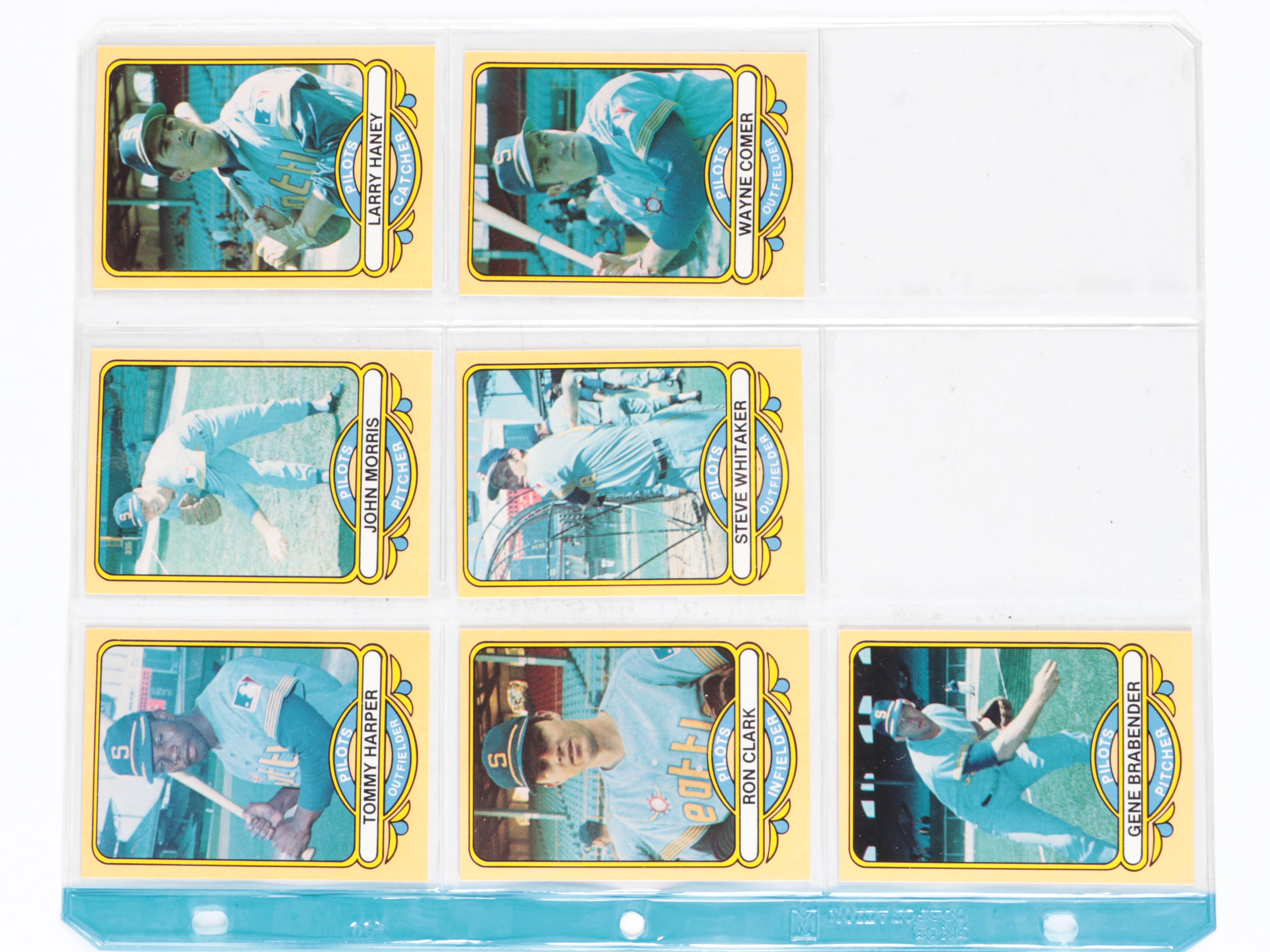 1983 Galasso 1969 Seattle Pilots Baseball Card Set with Signed Jim Bouton