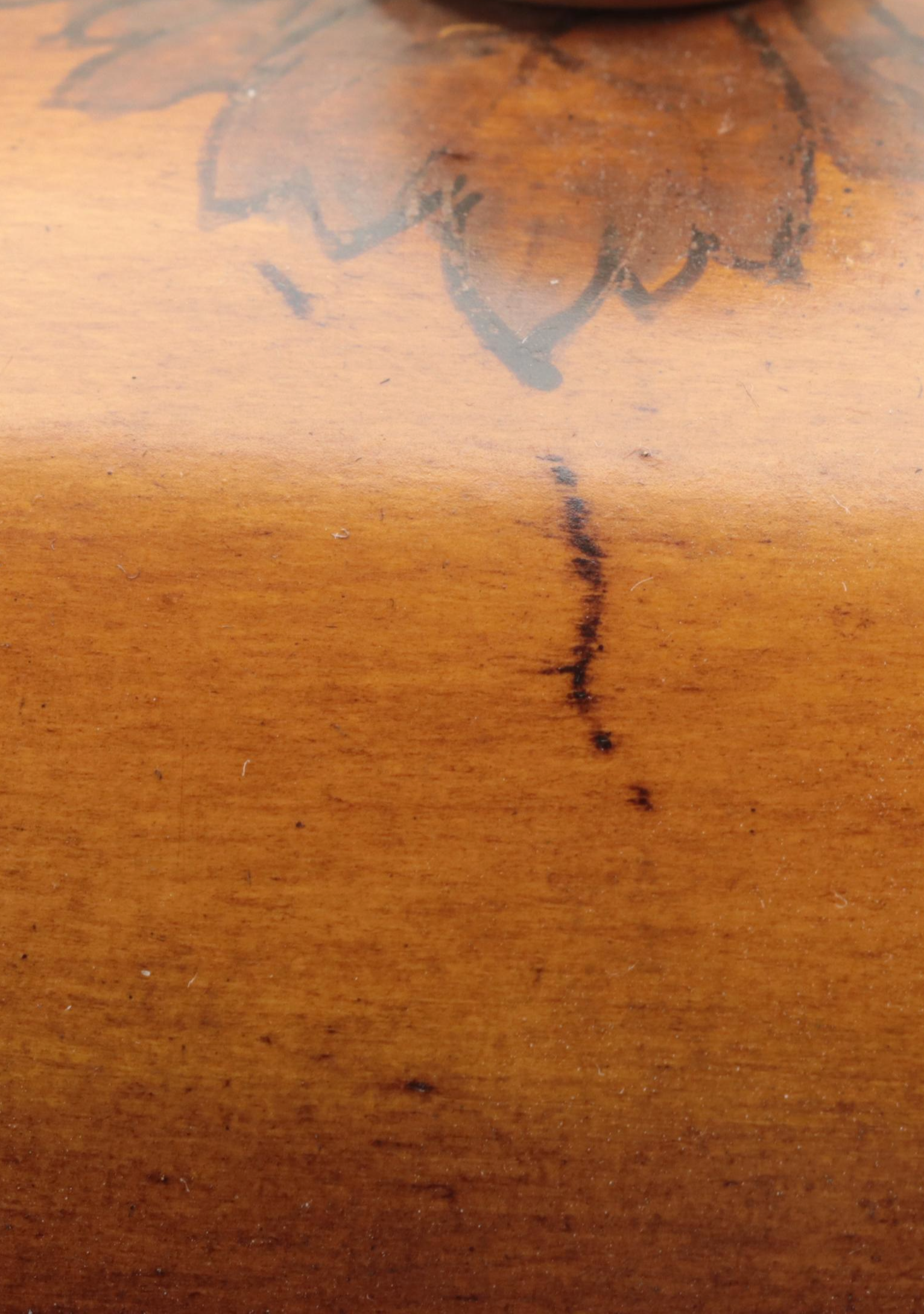 Neoclassical Style Wooden Urns with Painted Marquetry Style Details