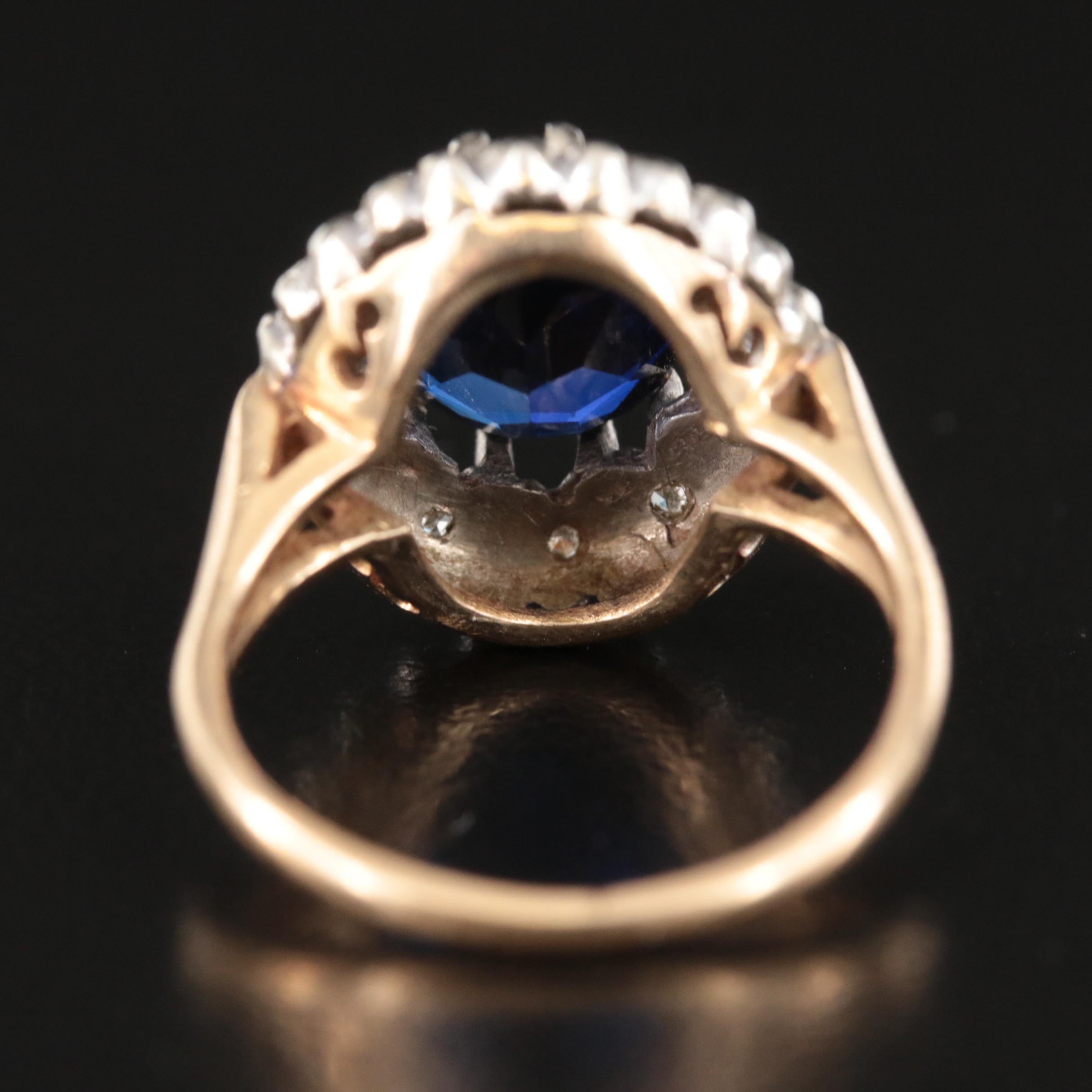 Vintage  14K Sapphire and Diamond Ring