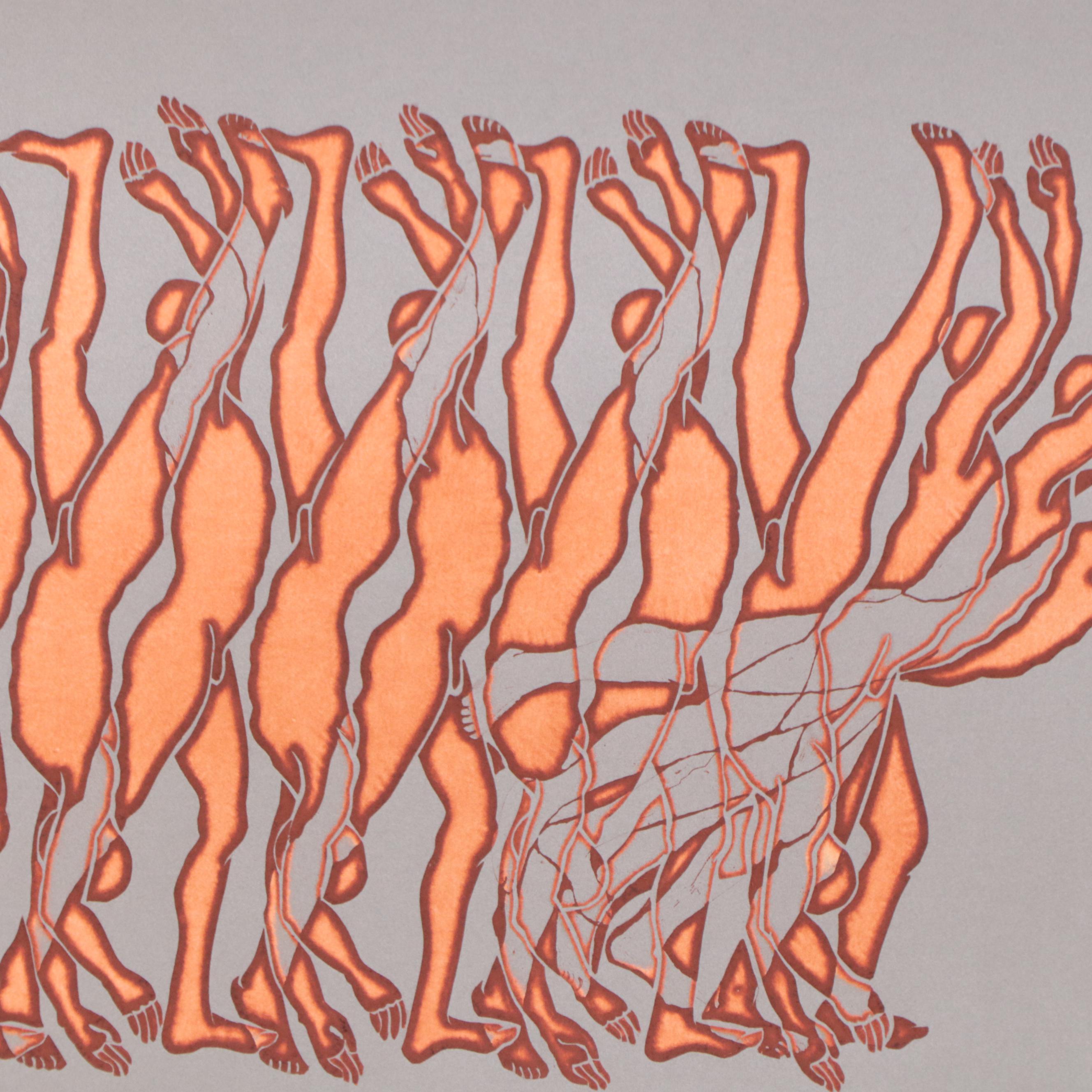 Franklin Figural Etching "Topsy-Turvy," Circa 1980