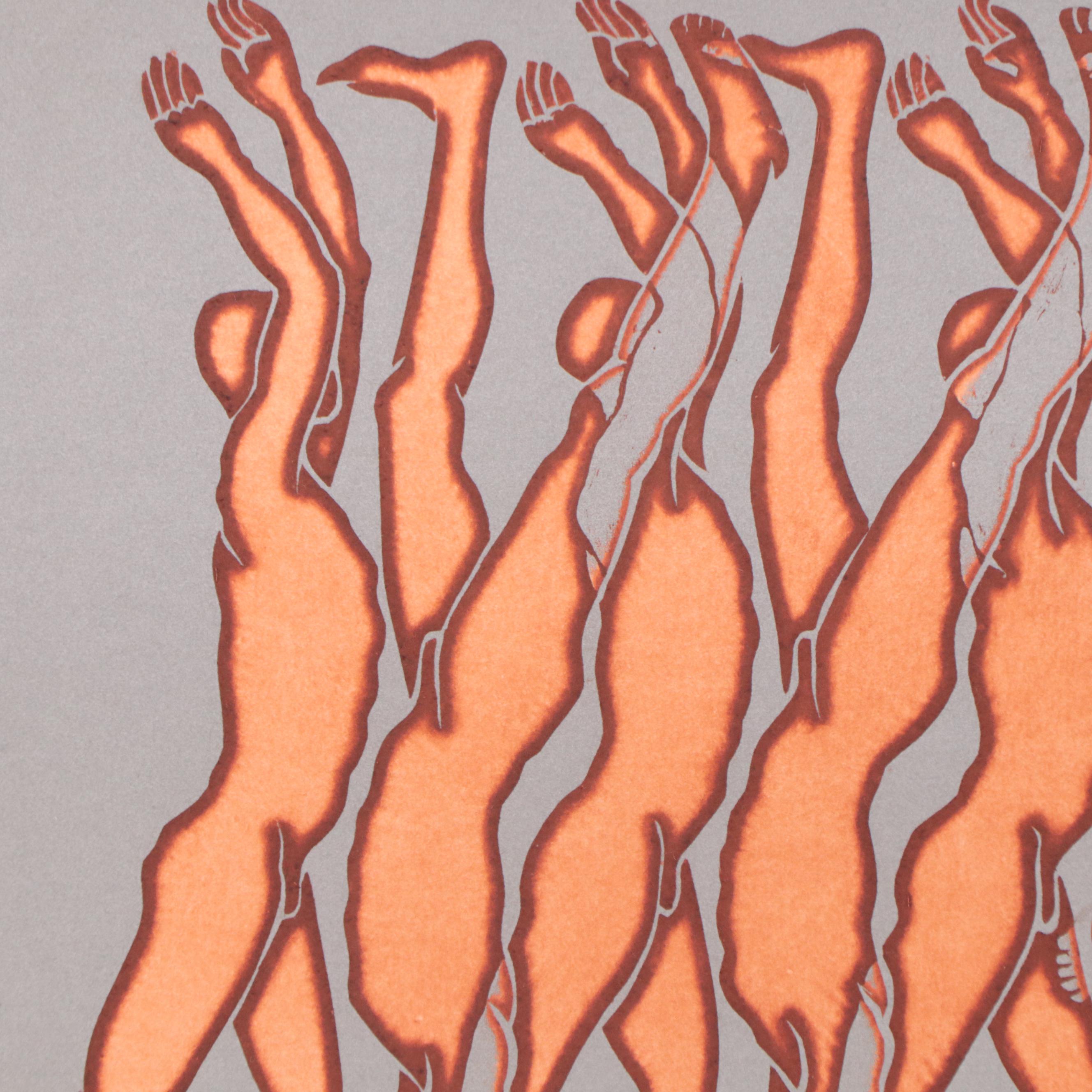 Franklin Figural Etching "Topsy-Turvy," Circa 1980