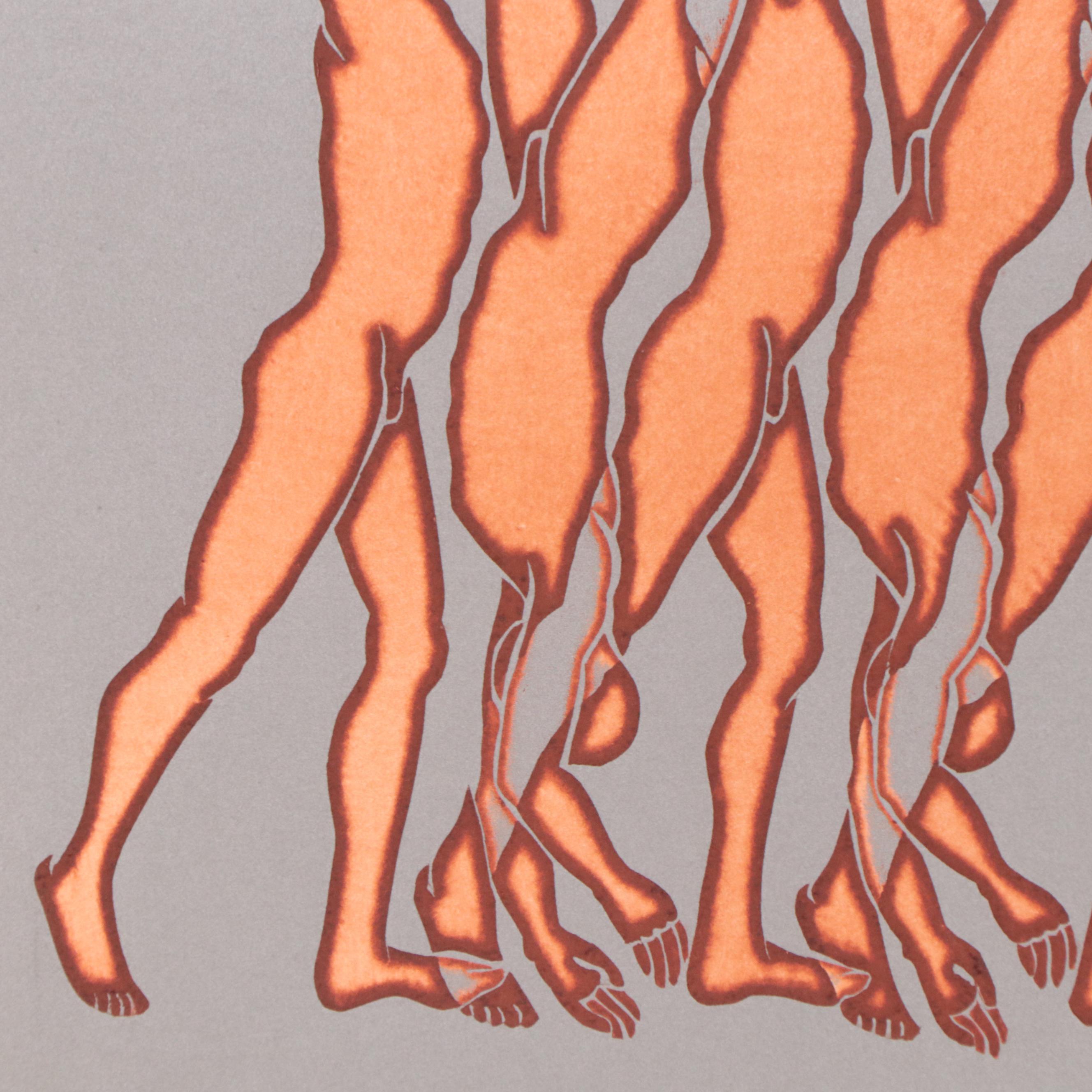 Franklin Figural Etching "Topsy-Turvy," Circa 1980