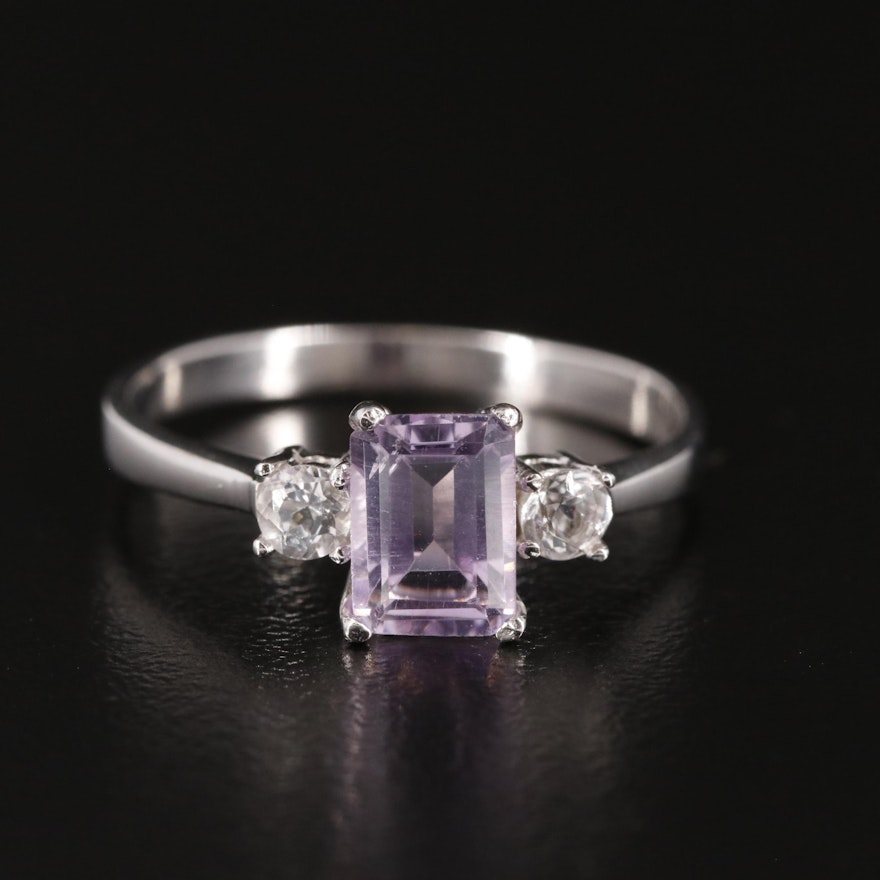 Sterling, Amethyst and White Topaz Ring