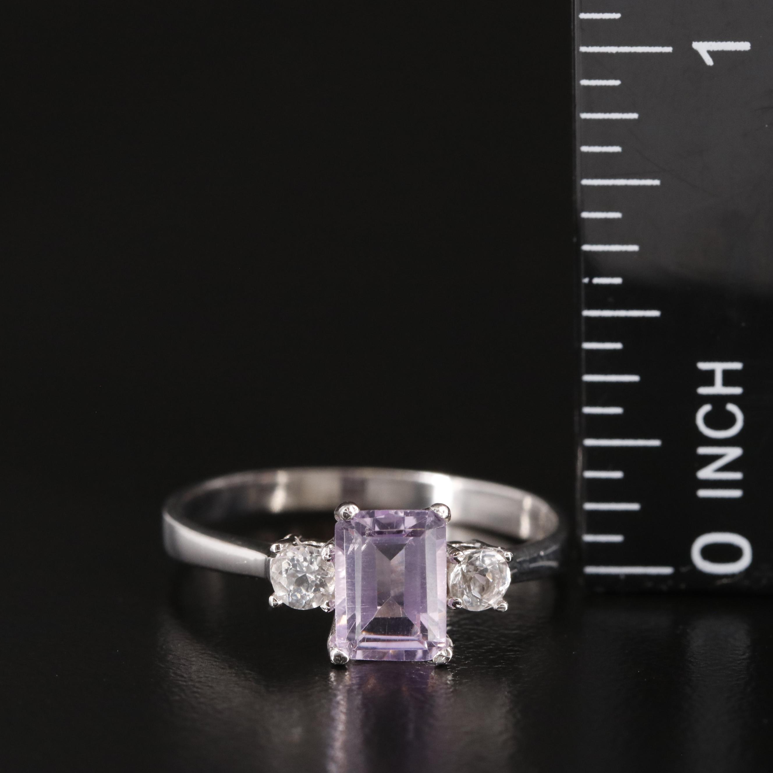 Sterling, Amethyst and White Topaz Ring
