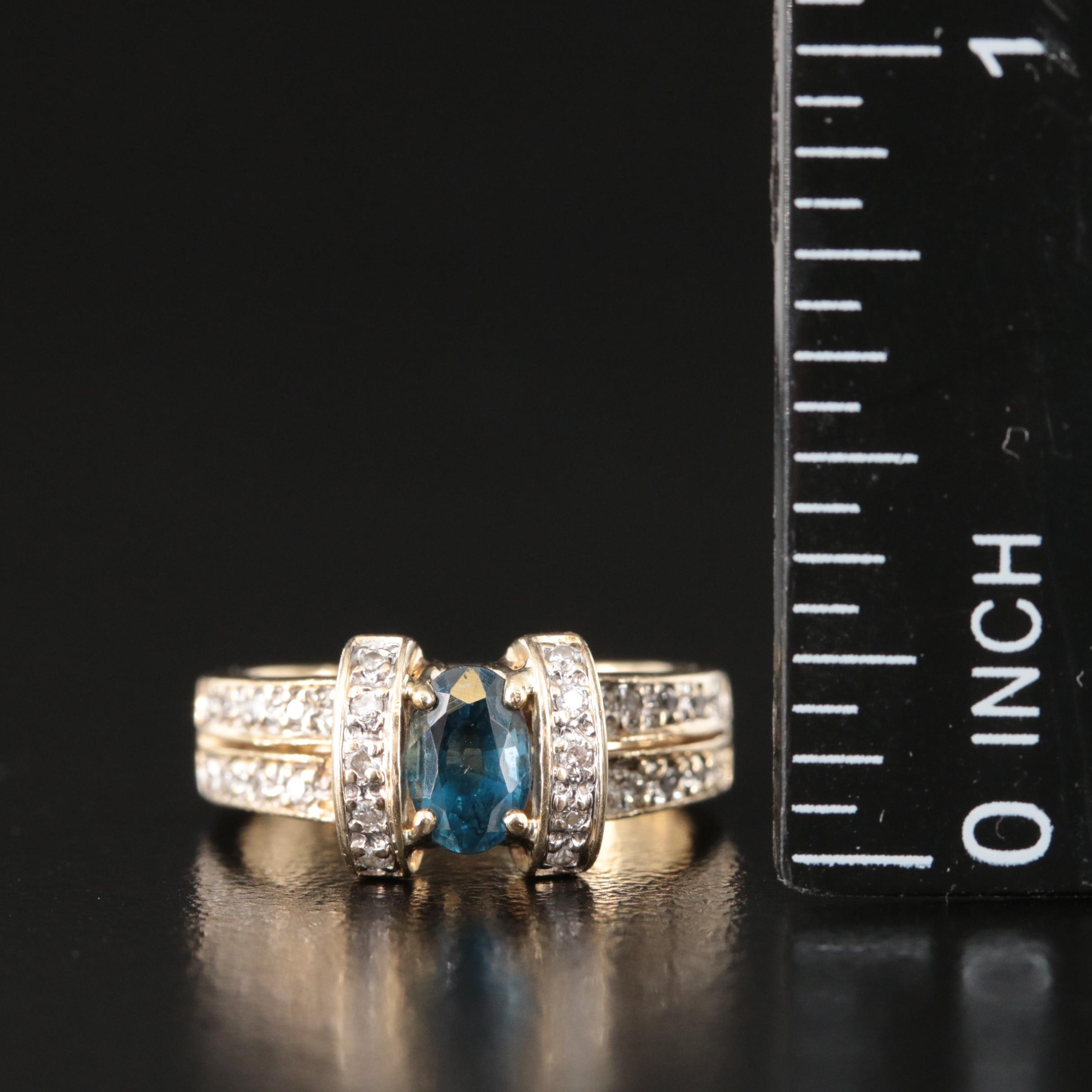 14K Sapphire and Diamond Ring