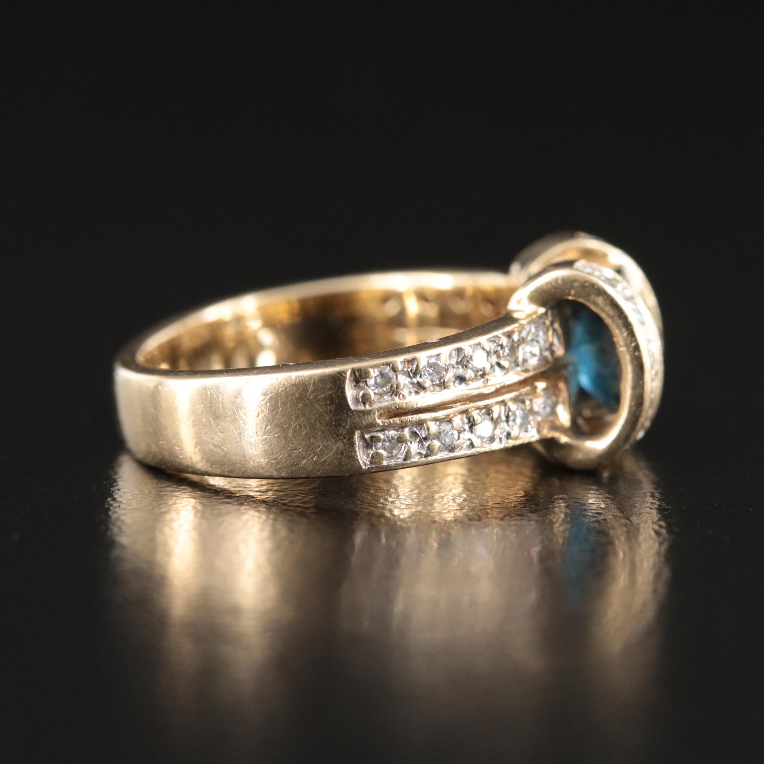 14K Sapphire and Diamond Ring