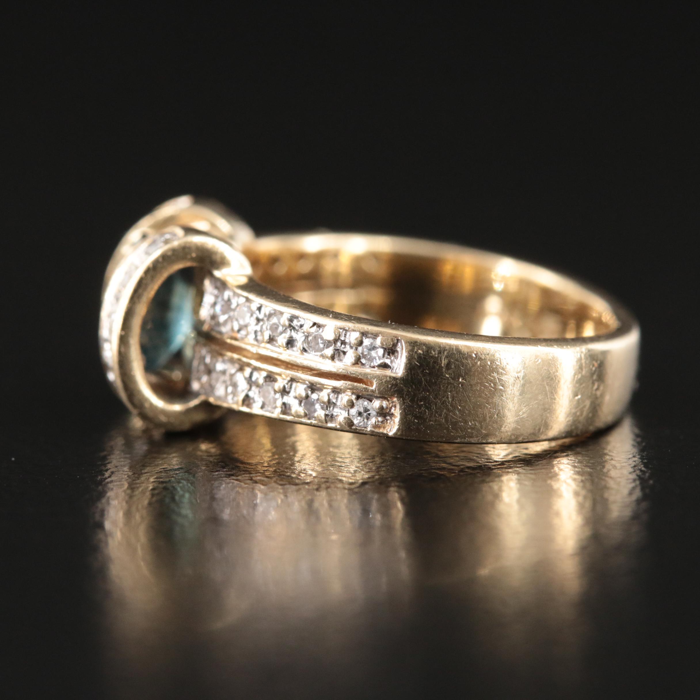 14K Sapphire and Diamond Ring