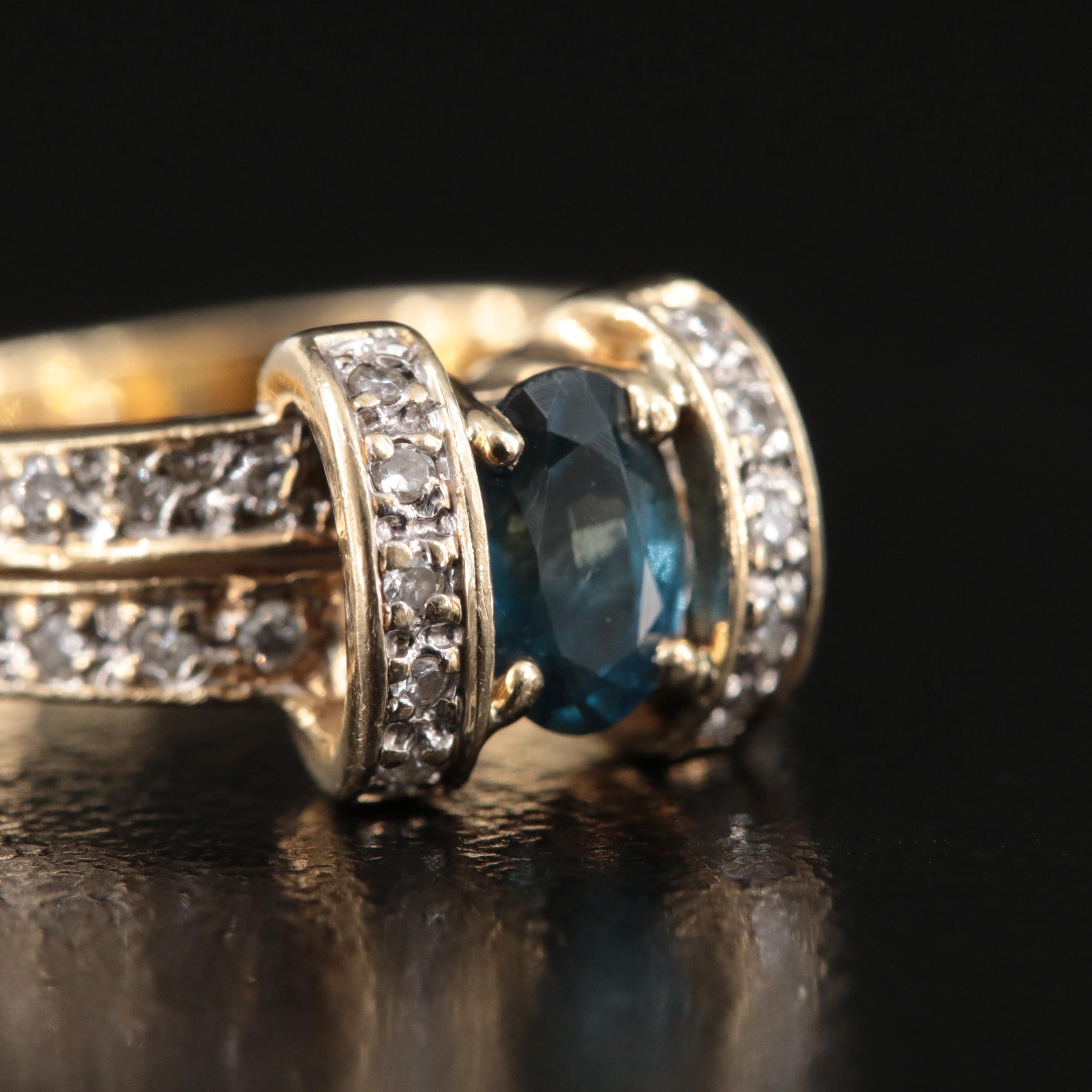 14K Sapphire and Diamond Ring