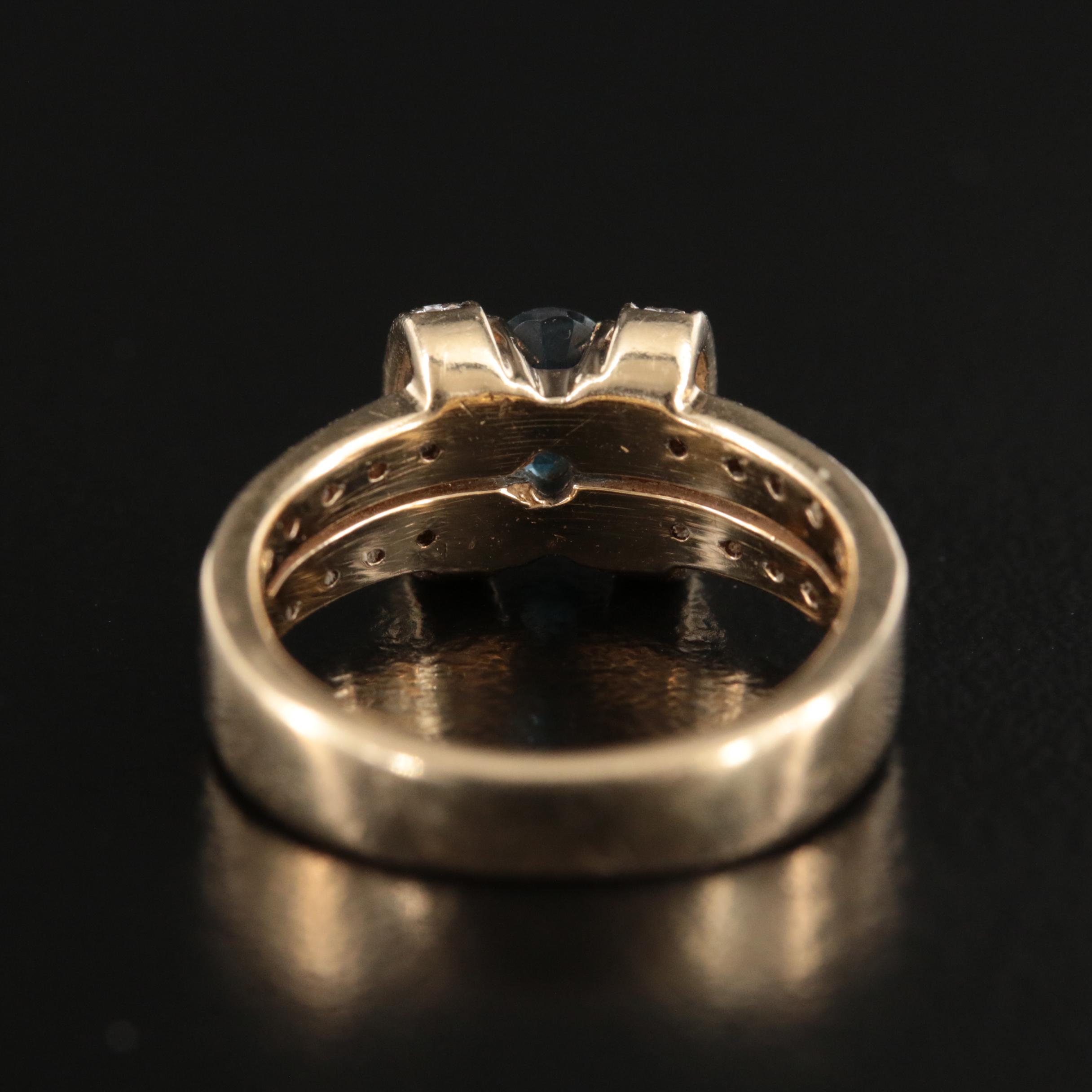 14K Sapphire and Diamond Ring