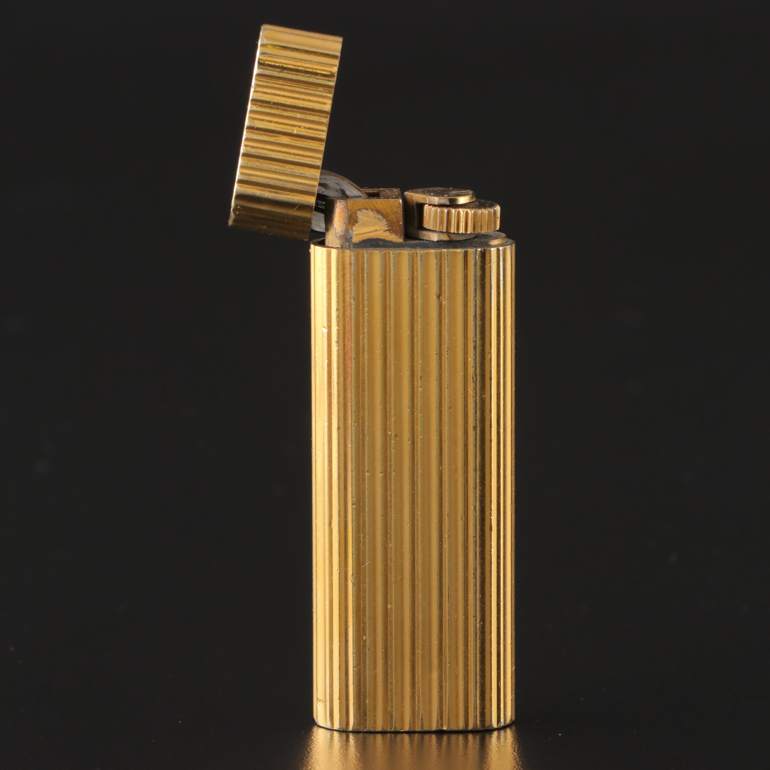 Cartier Swiss Made Gold Plated Lighter, Mid to Late 20th Century