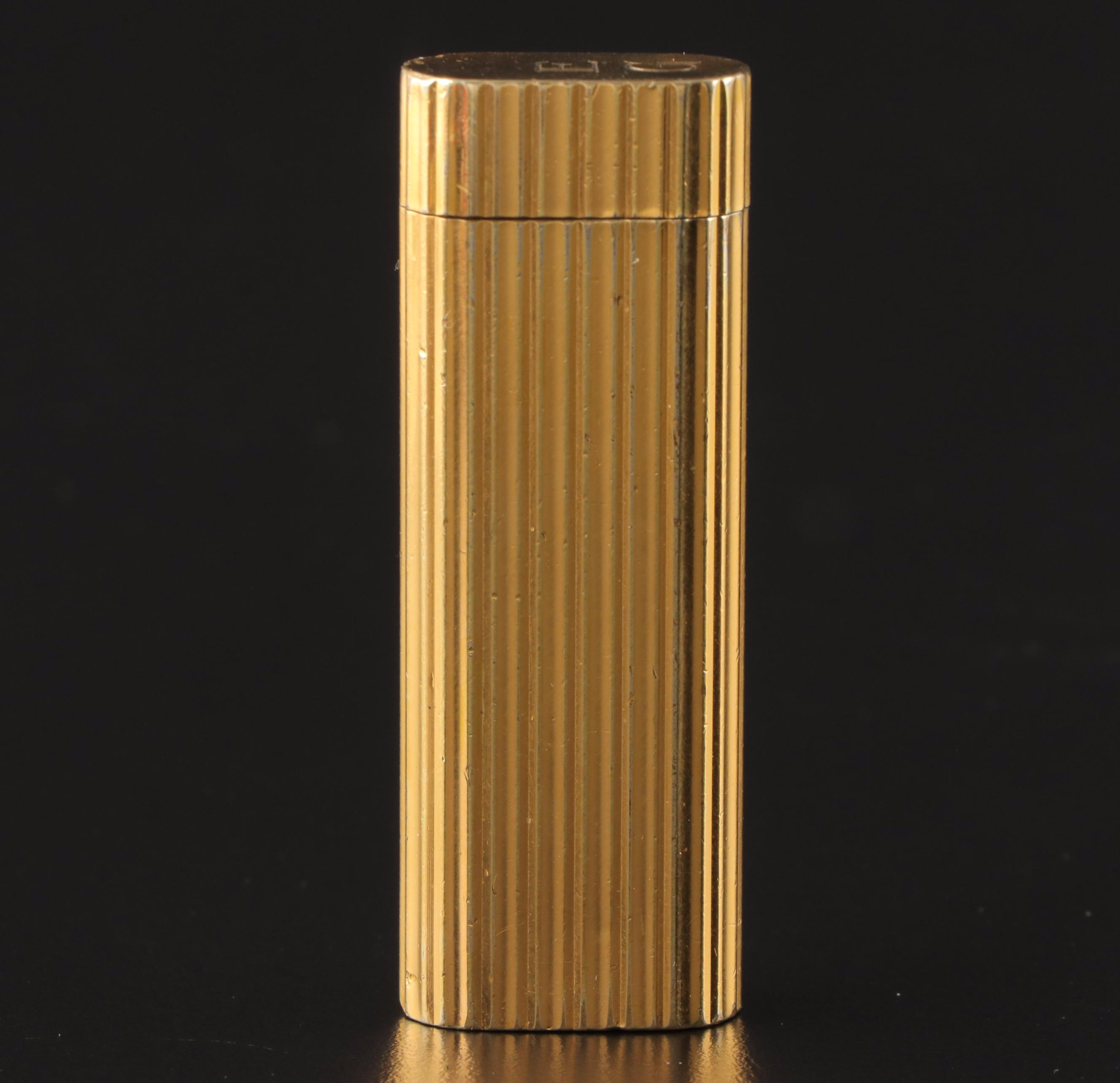 Cartier Swiss Made Gold Plated Lighter, Mid to Late 20th Century