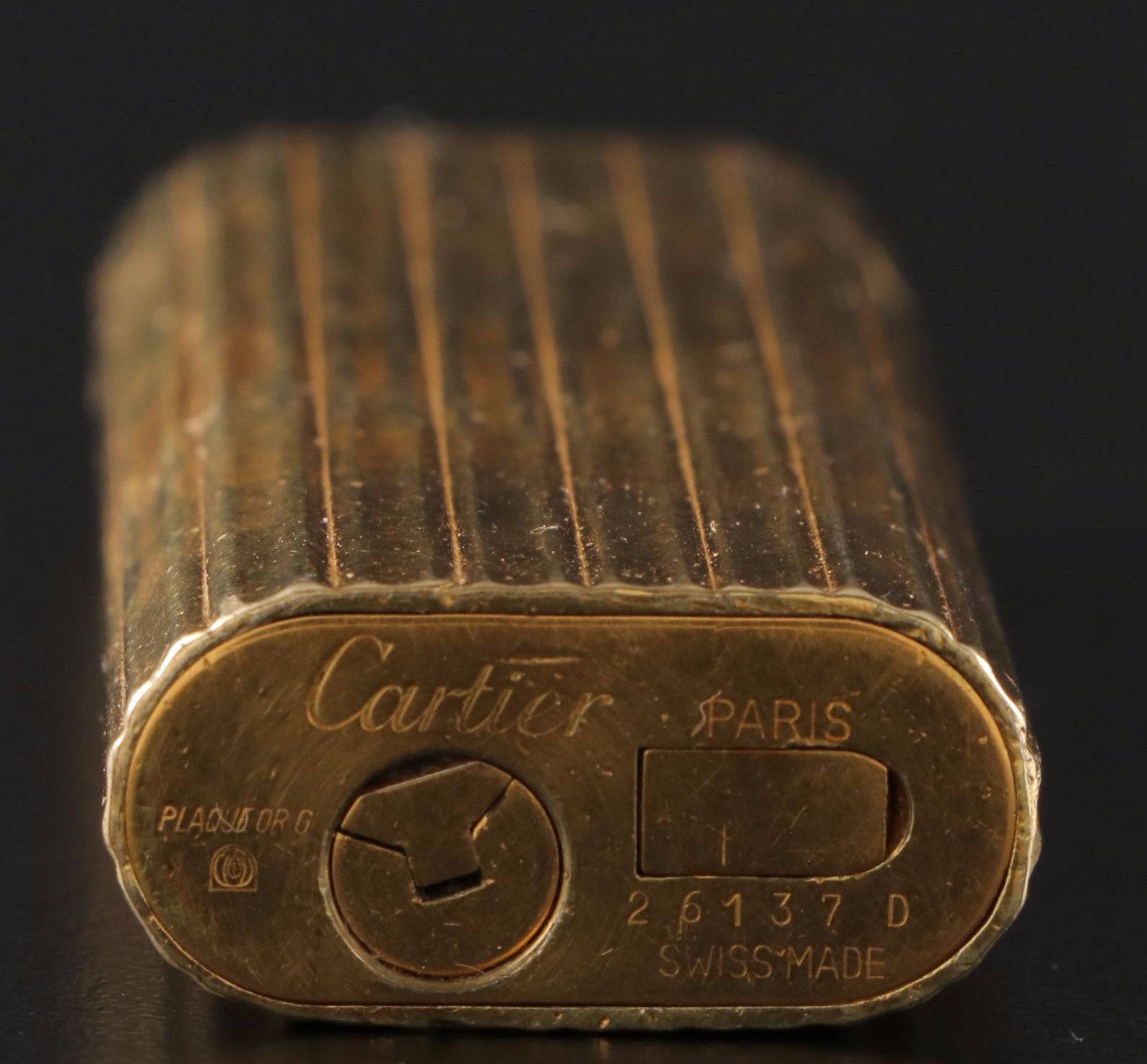 Cartier Swiss Made Gold Plated Lighter, Mid to Late 20th Century