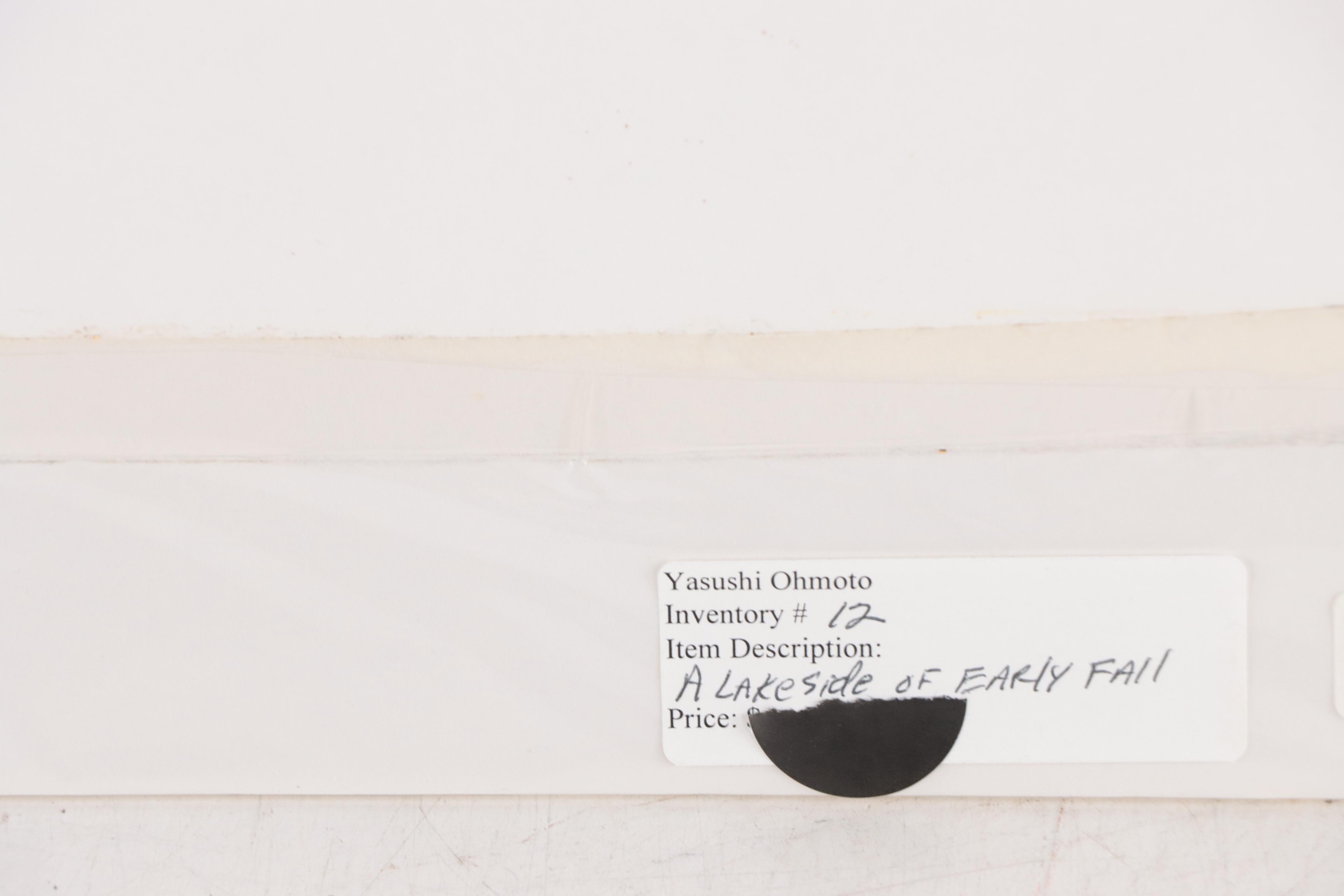 Yasushi Ohmoto Woodblock "Lakeside in Early Fall"