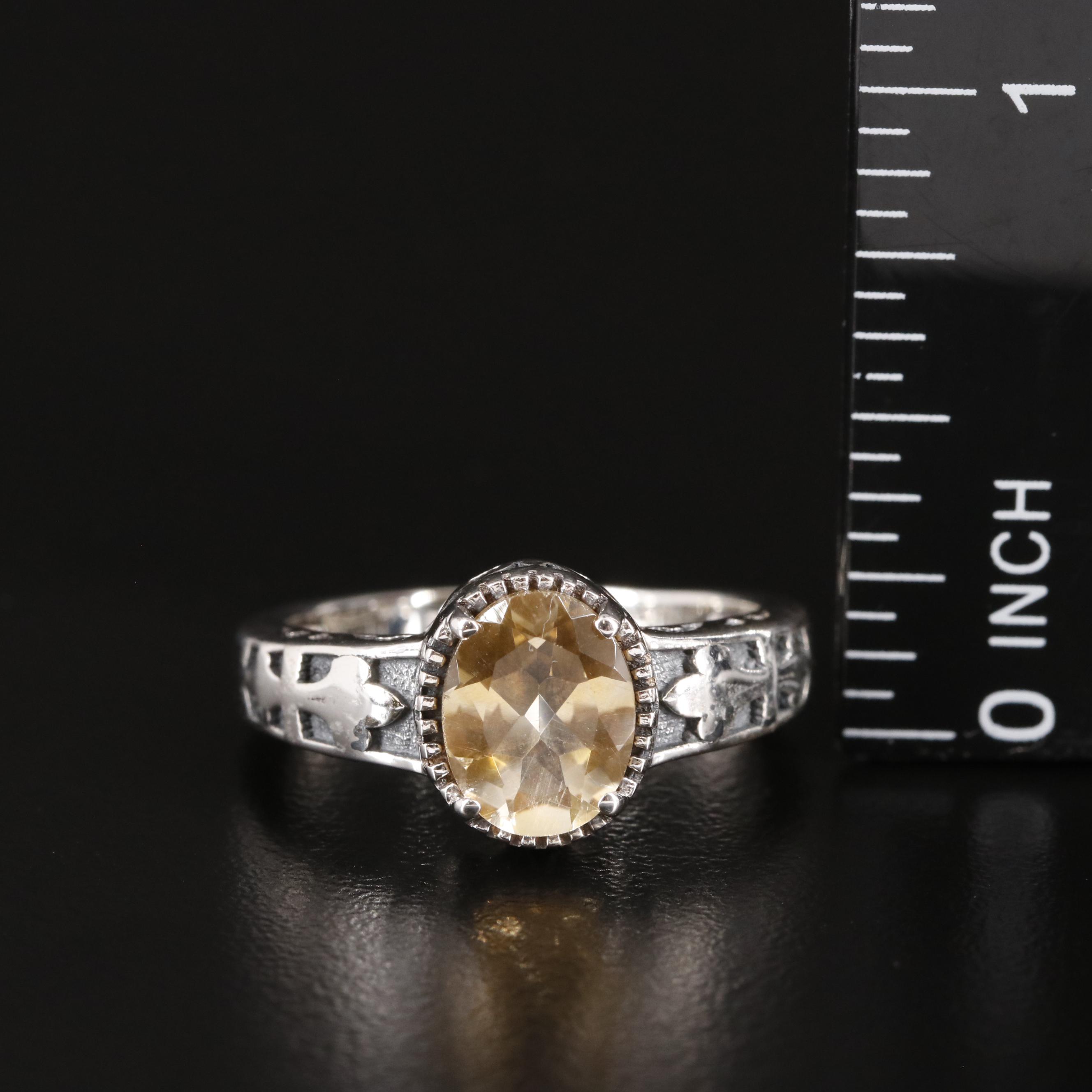 Sterling Citrine Ring