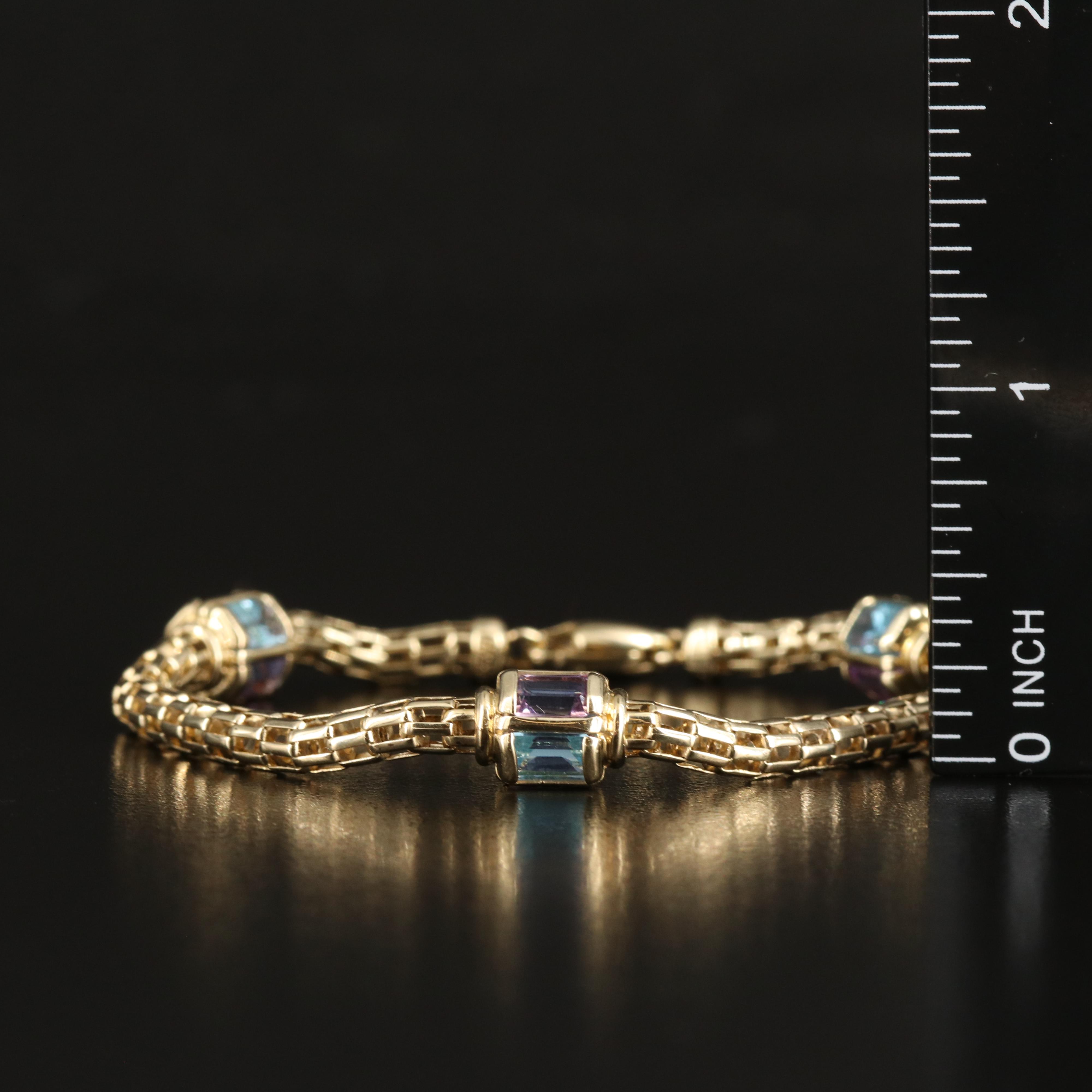 14K Topaz and Amethyst Bracelet