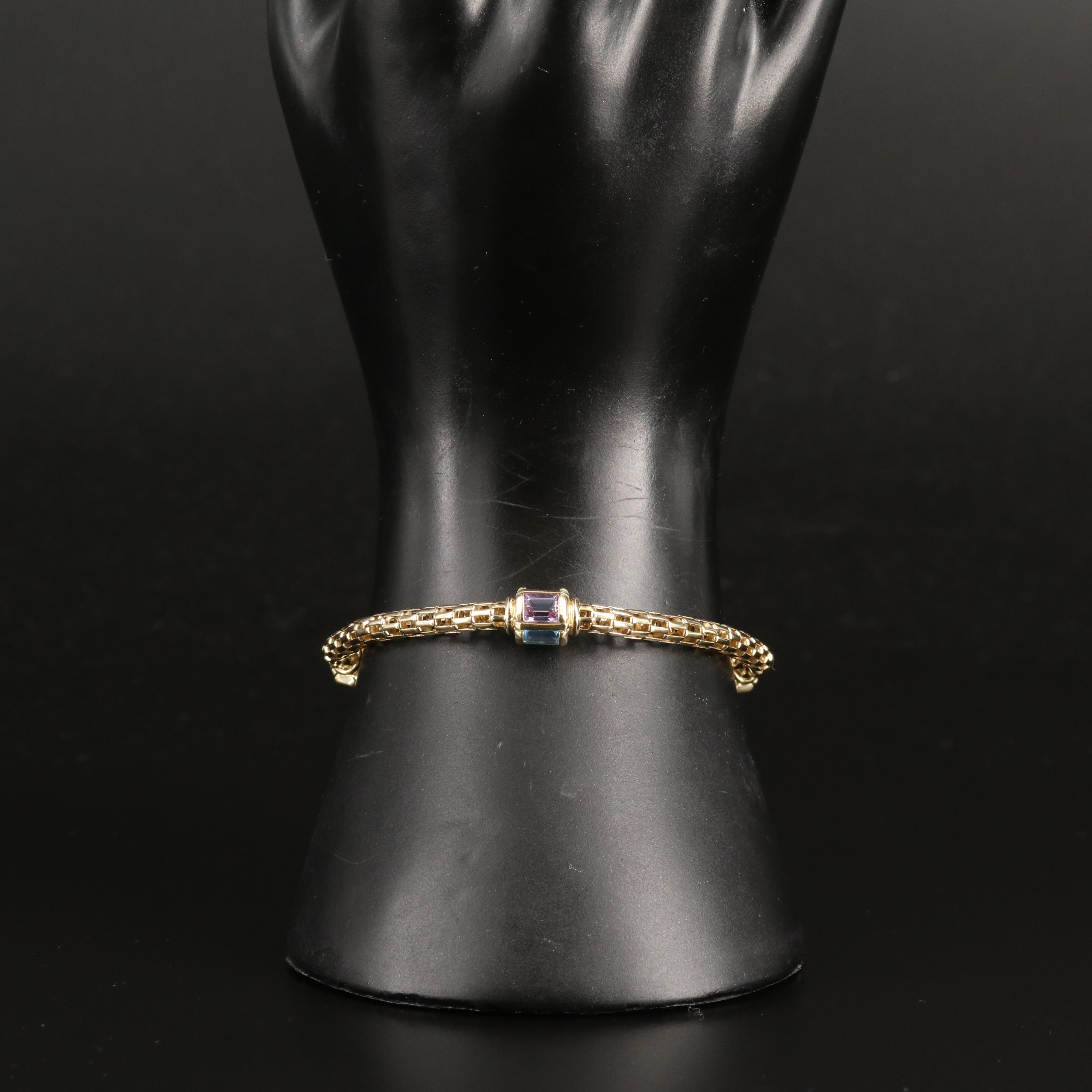 14K Topaz and Amethyst Bracelet