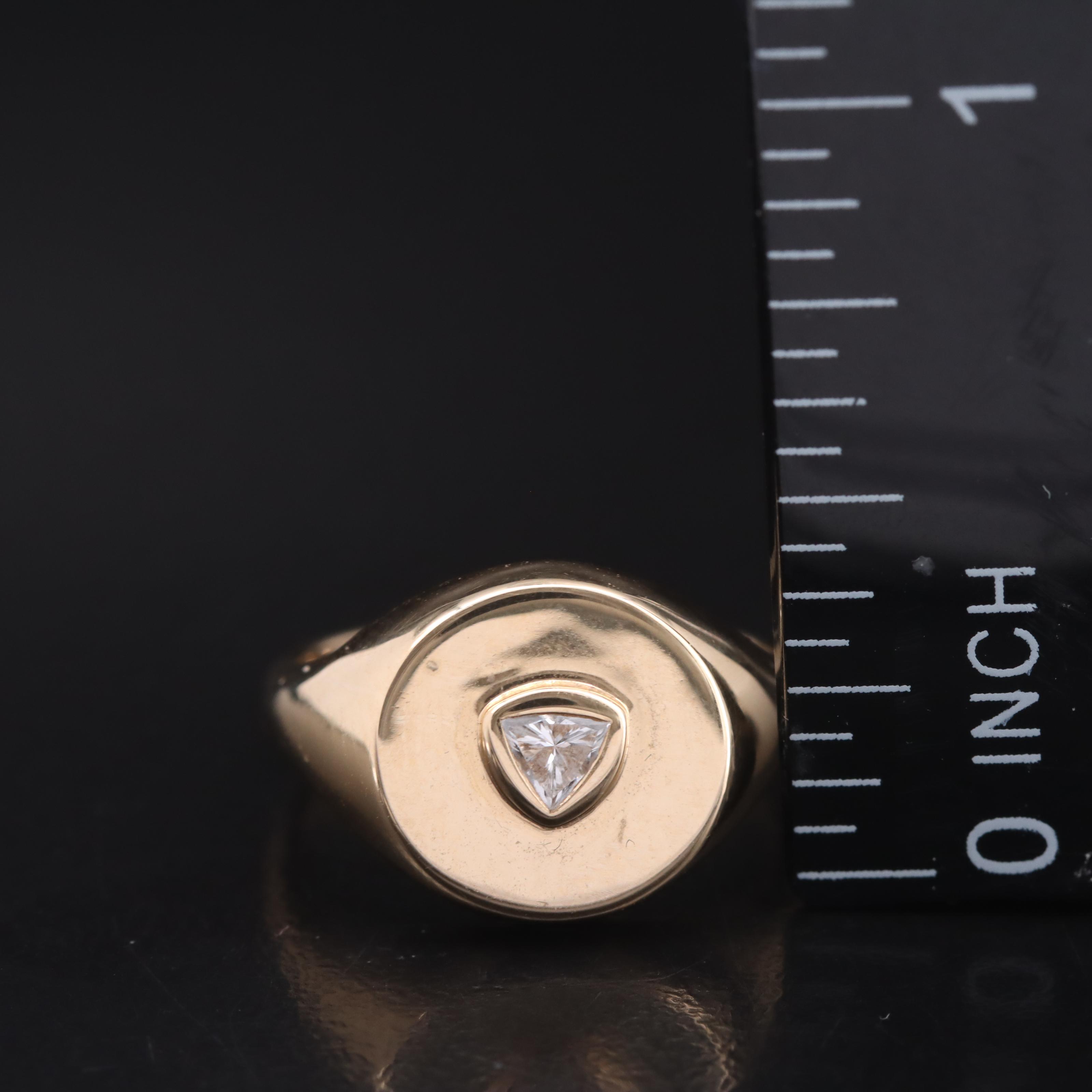 14K 0.10 CT Lab Grown Diamond Signet Ring
