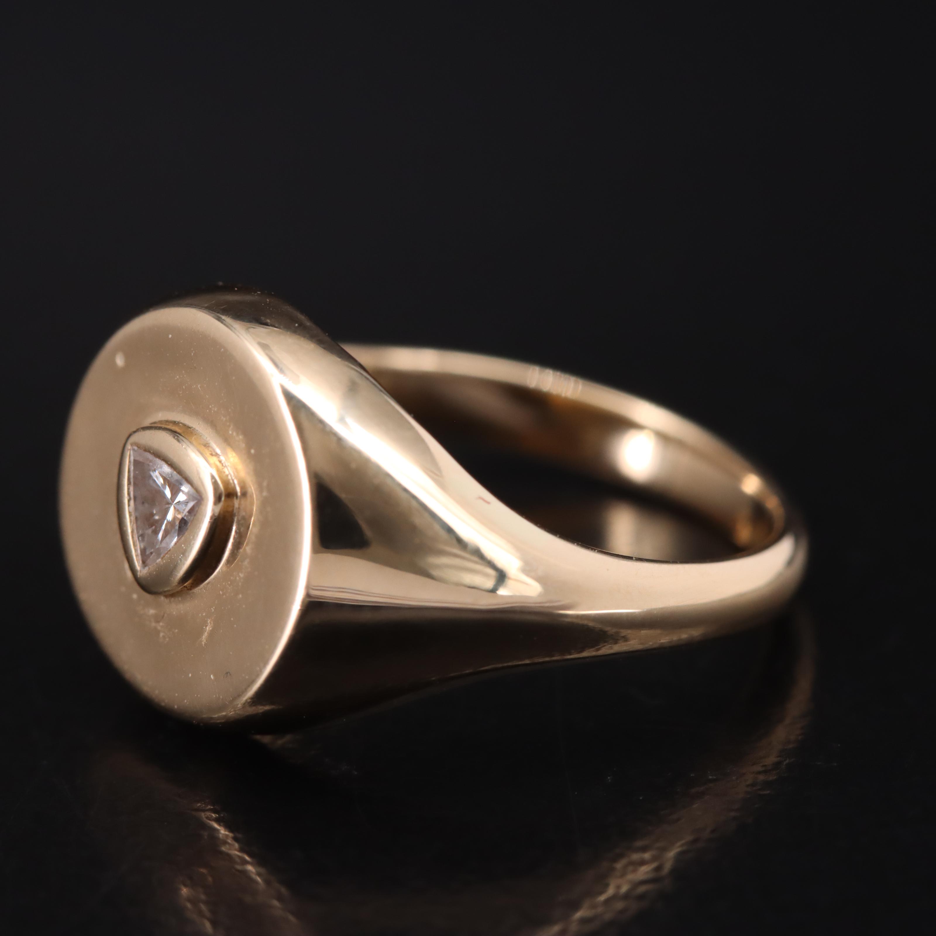 14K 0.10 CT Lab Grown Diamond Signet Ring