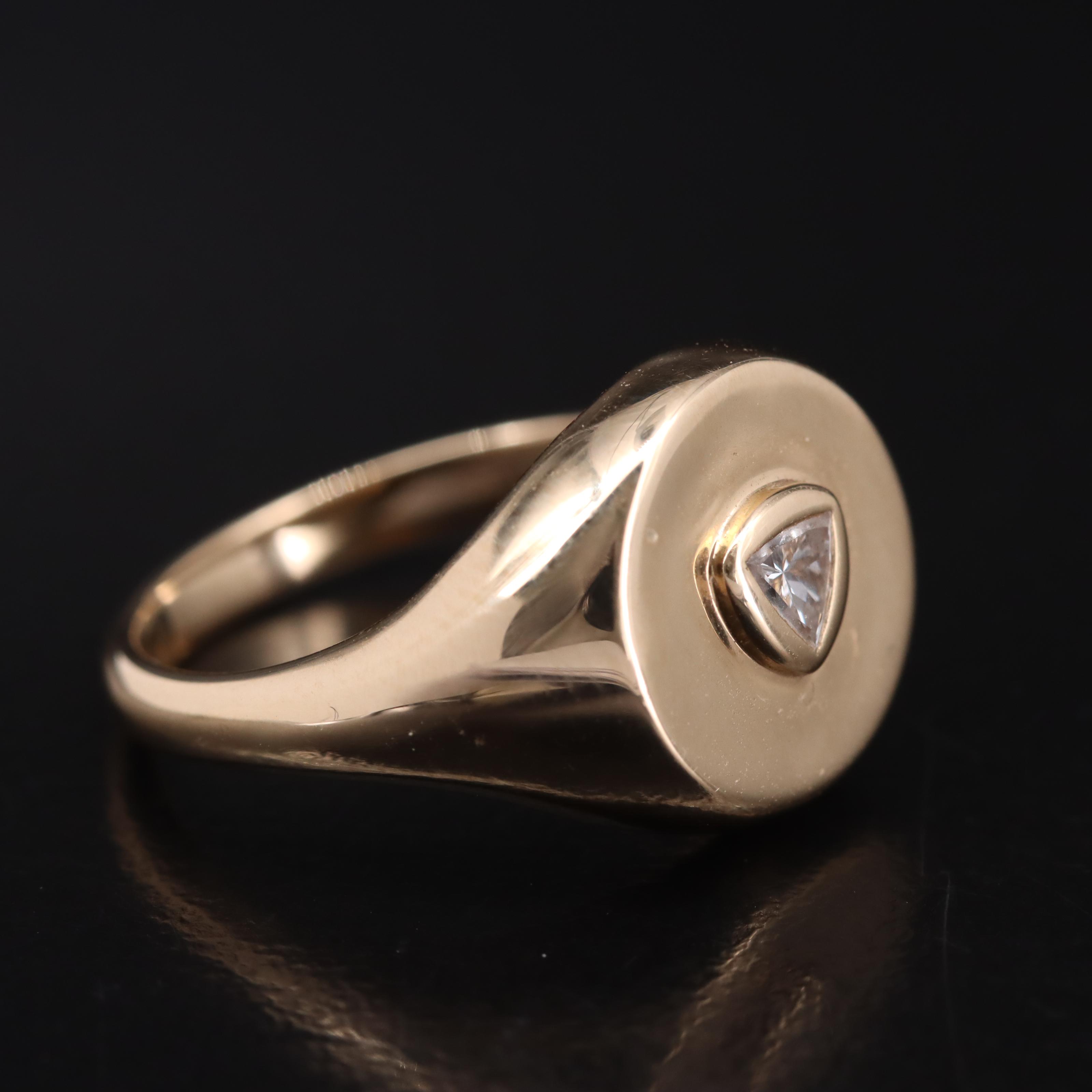 14K 0.10 CT Lab Grown Diamond Signet Ring