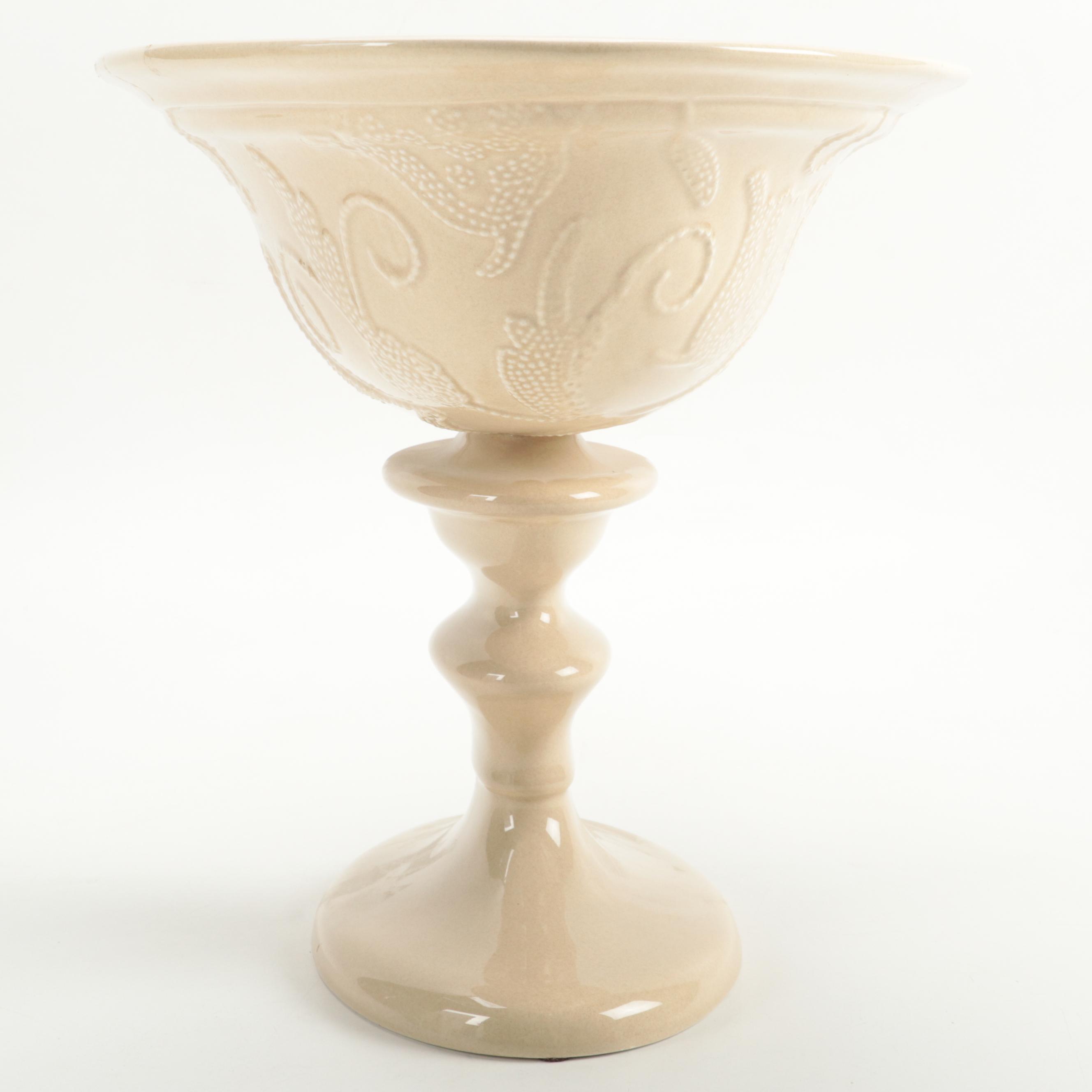 Global Views Portuguese Oval Ceramic Centerpiece Compote