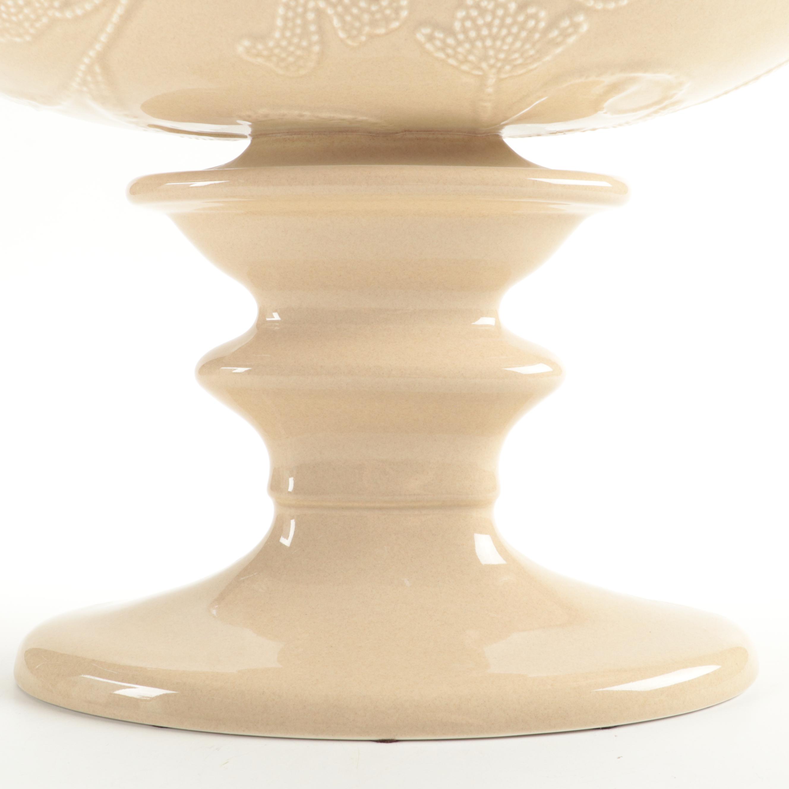 Global Views Portuguese Oval Ceramic Centerpiece Compote