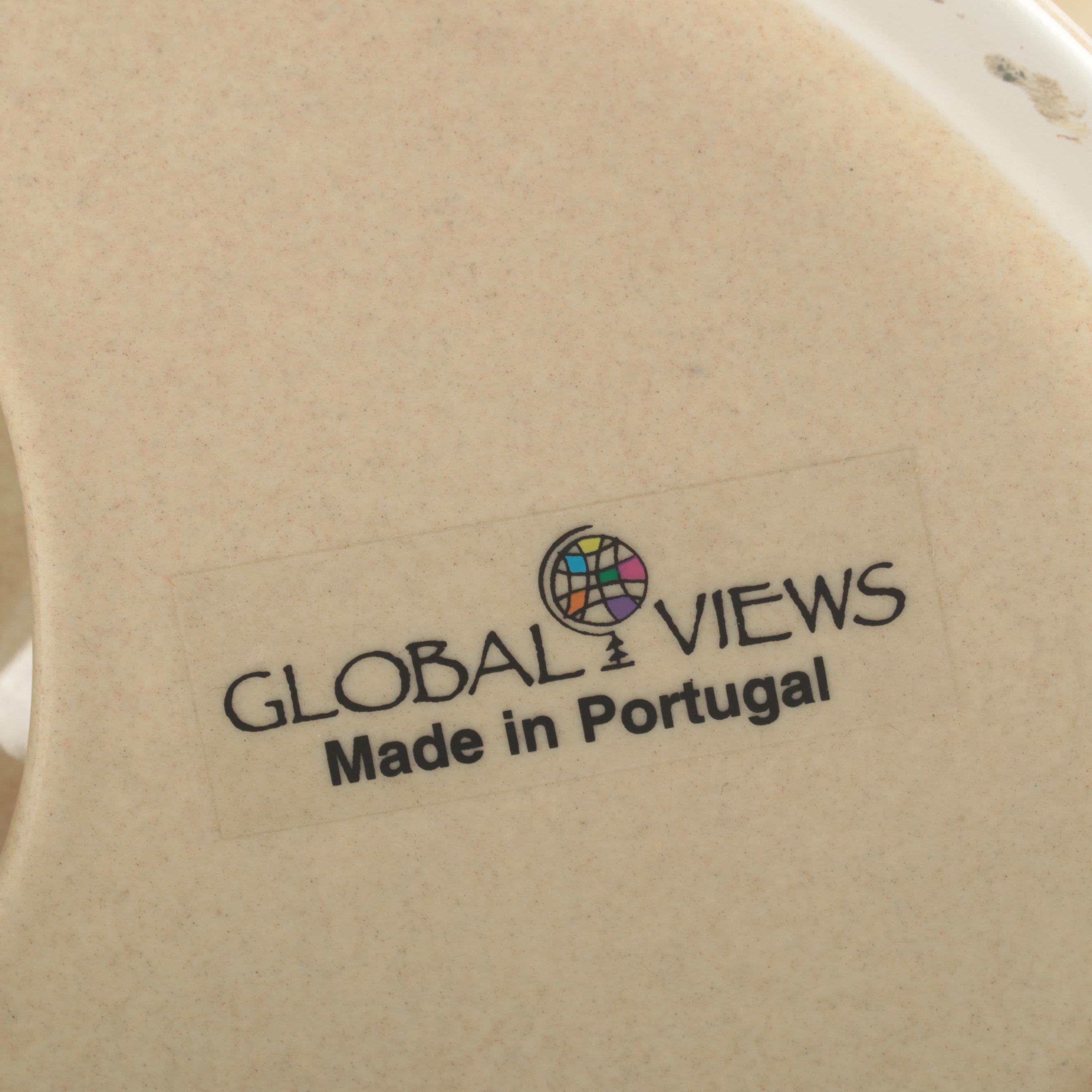 Global Views Portuguese Oval Ceramic Centerpiece Compote