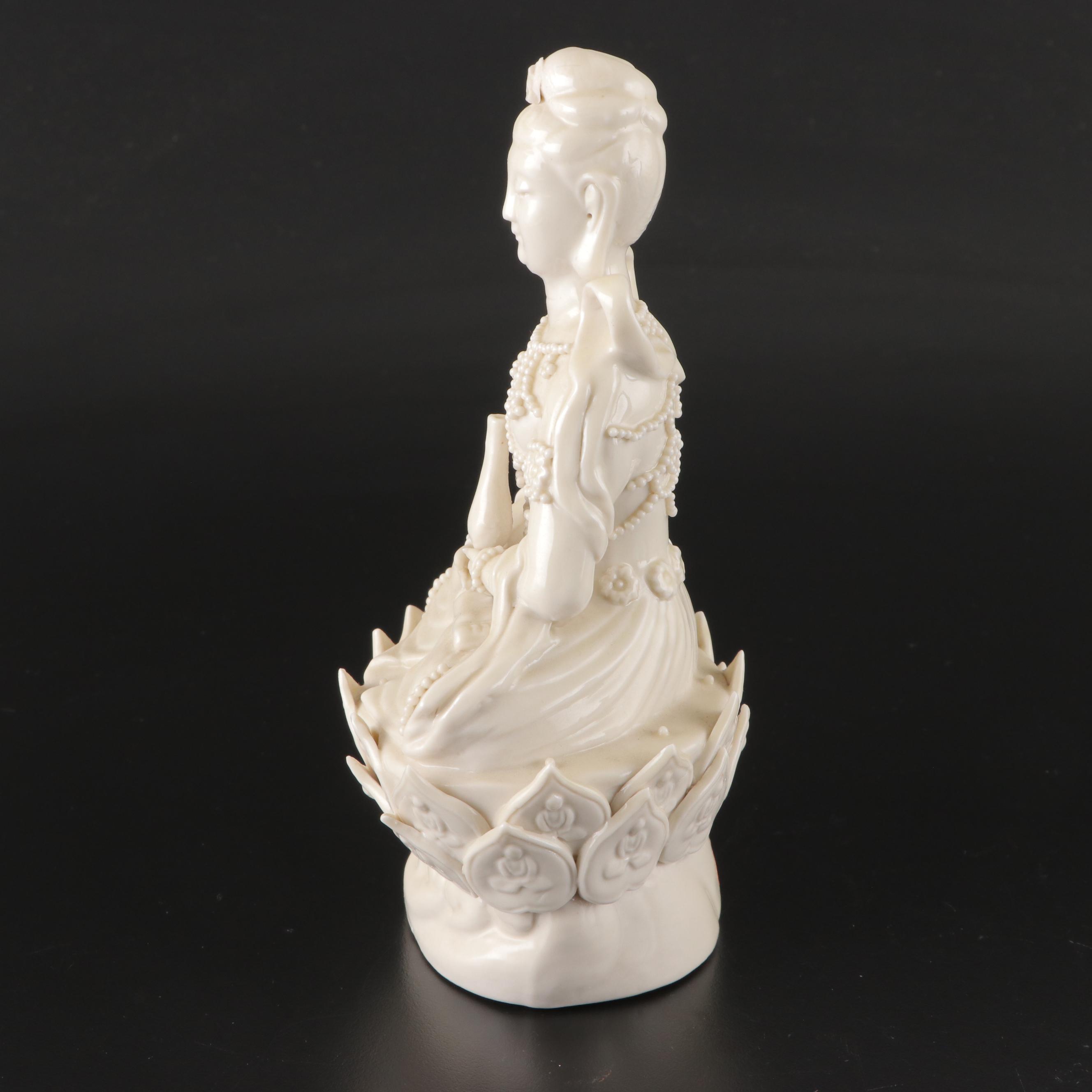 Guanyin Chinese Blanc de Chine Porcelain Figurines