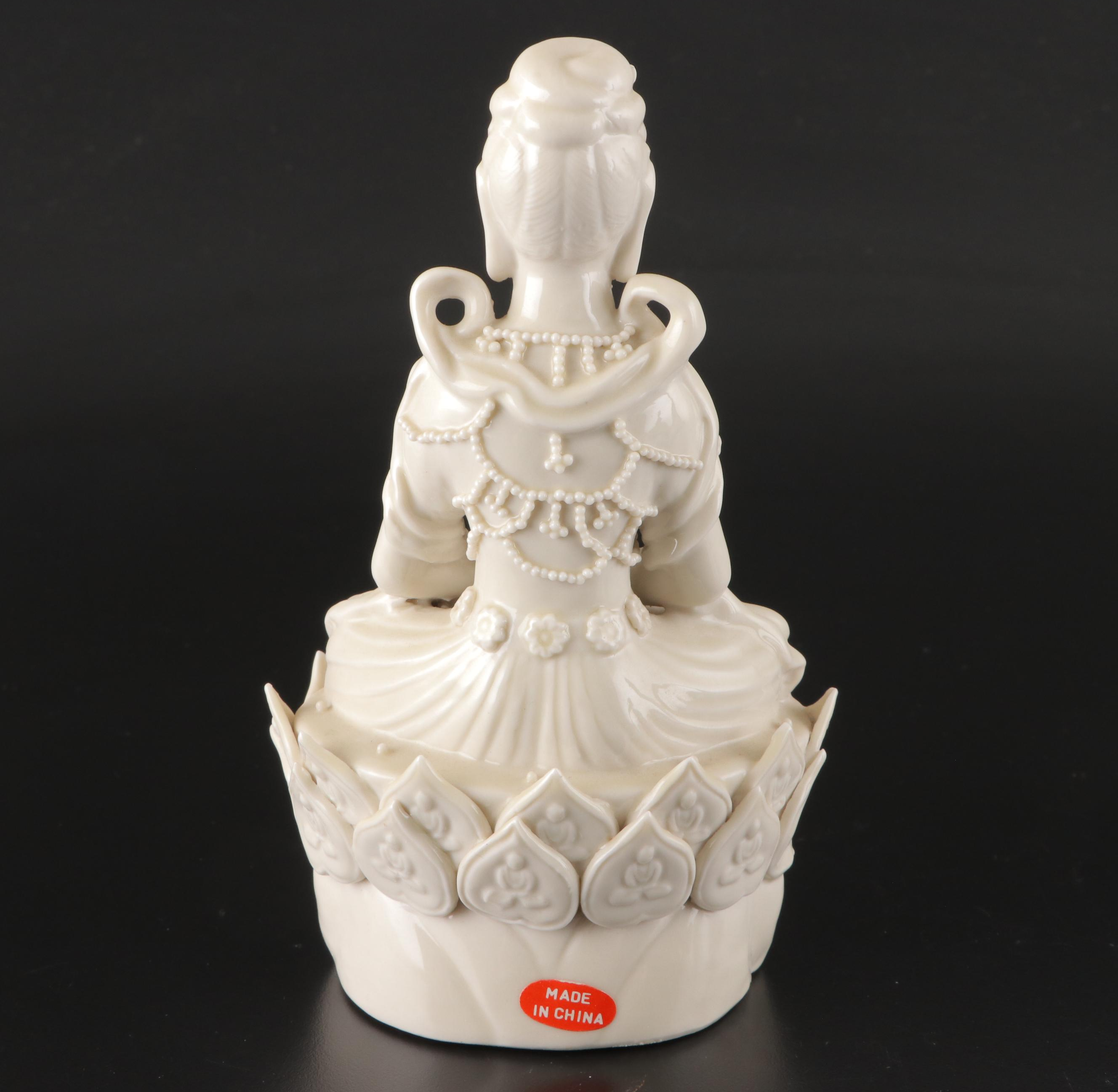 Guanyin Chinese Blanc de Chine Porcelain Figurines