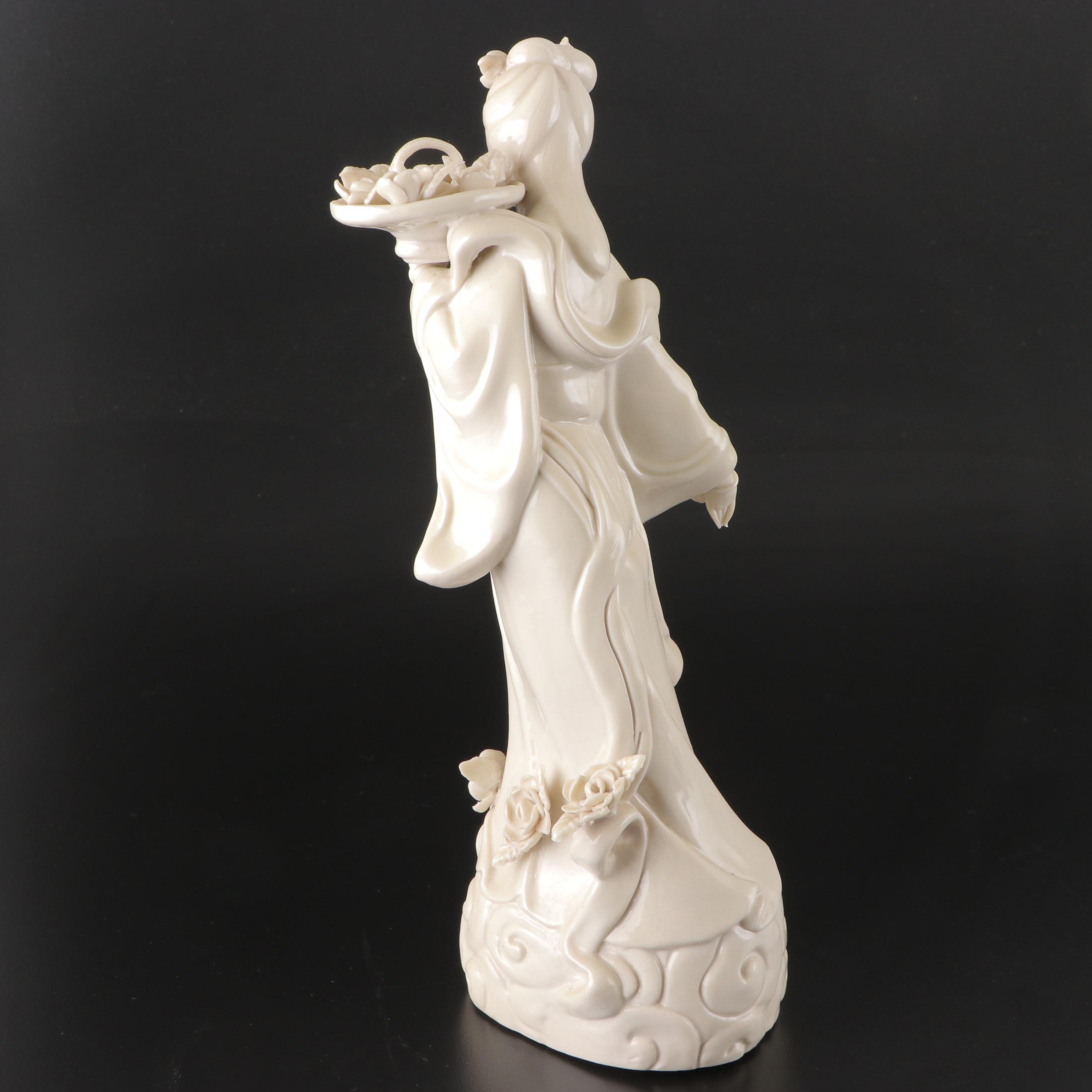 Guanyin Chinese Blanc de Chine Porcelain Figurines