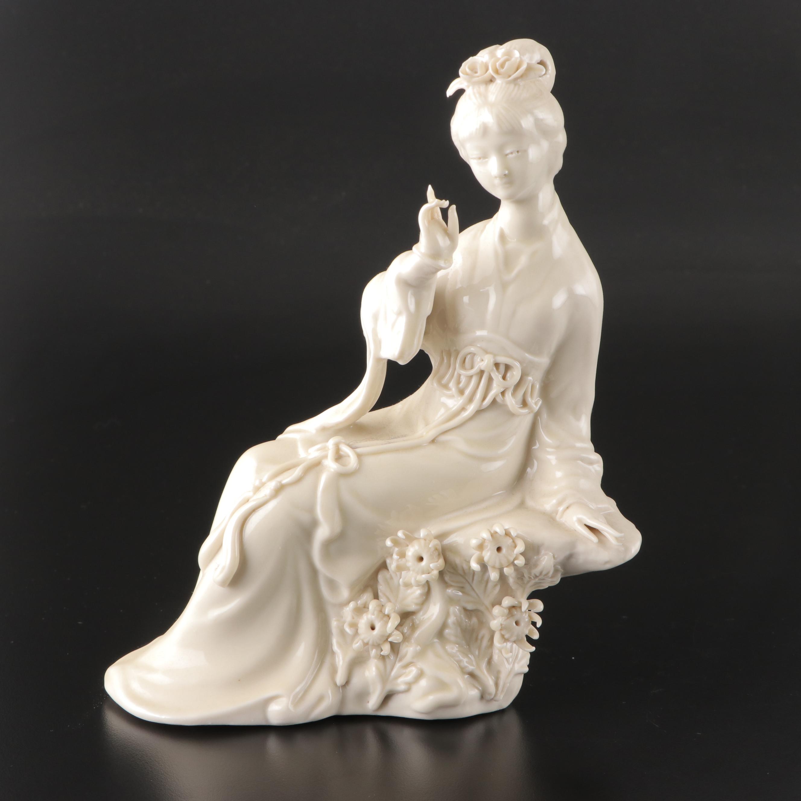 Guanyin Chinese Blanc de Chine Porcelain Figurines