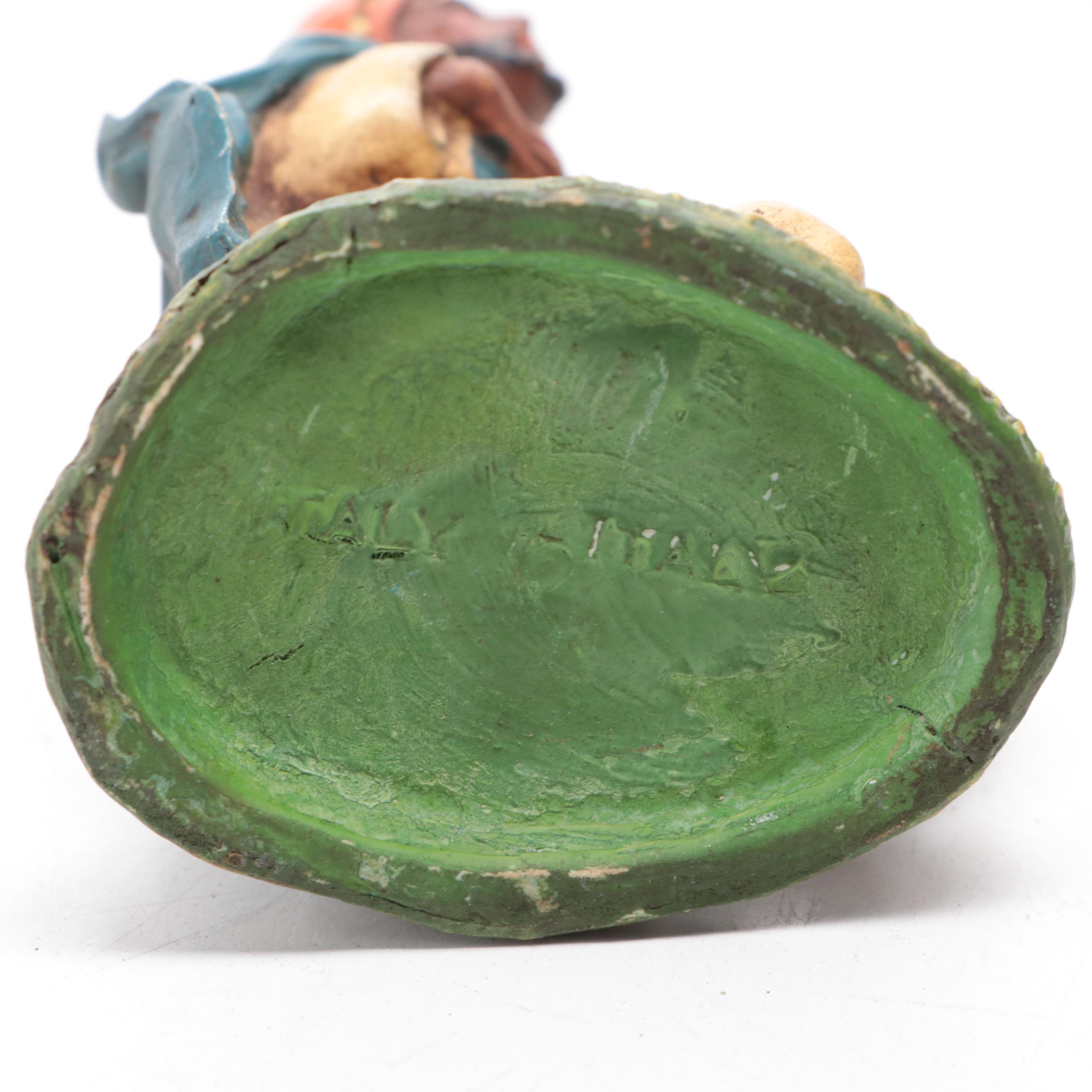 Christmas Nativity Figurines with Wood Nativity Backdrop