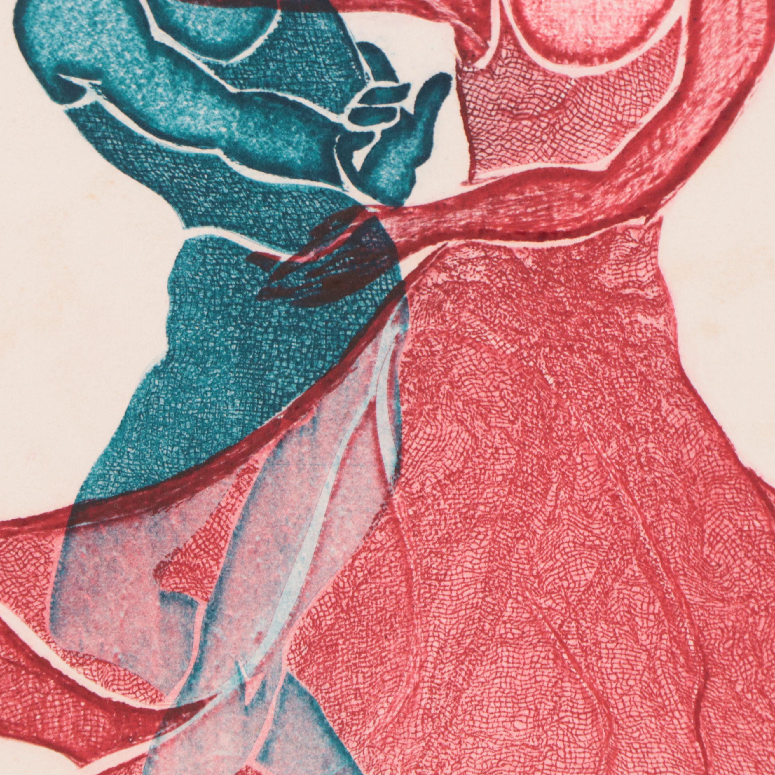 Franklin Figural Etching "Curtsy," Circa 1980