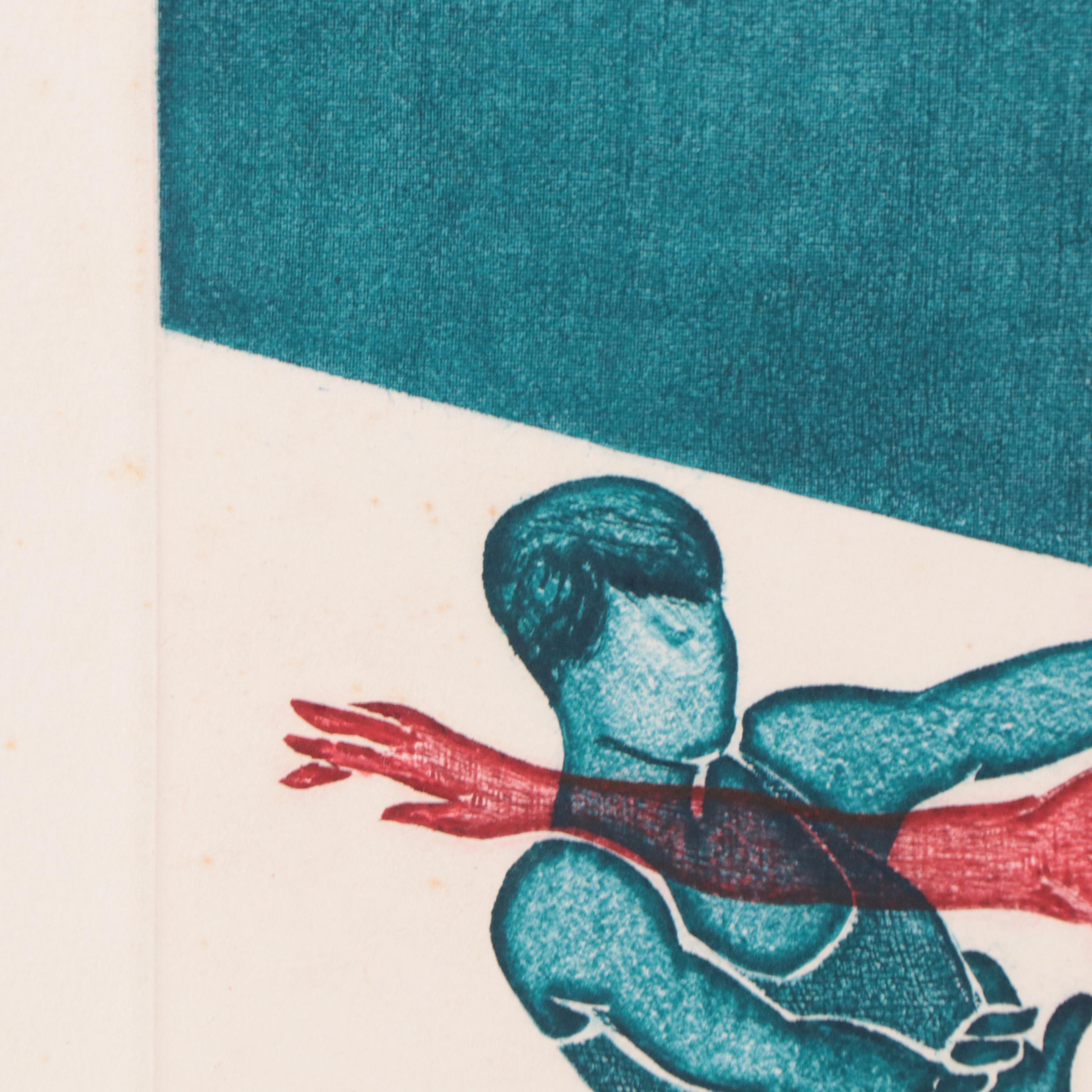 Franklin Figural Etching "Curtsy," Circa 1980