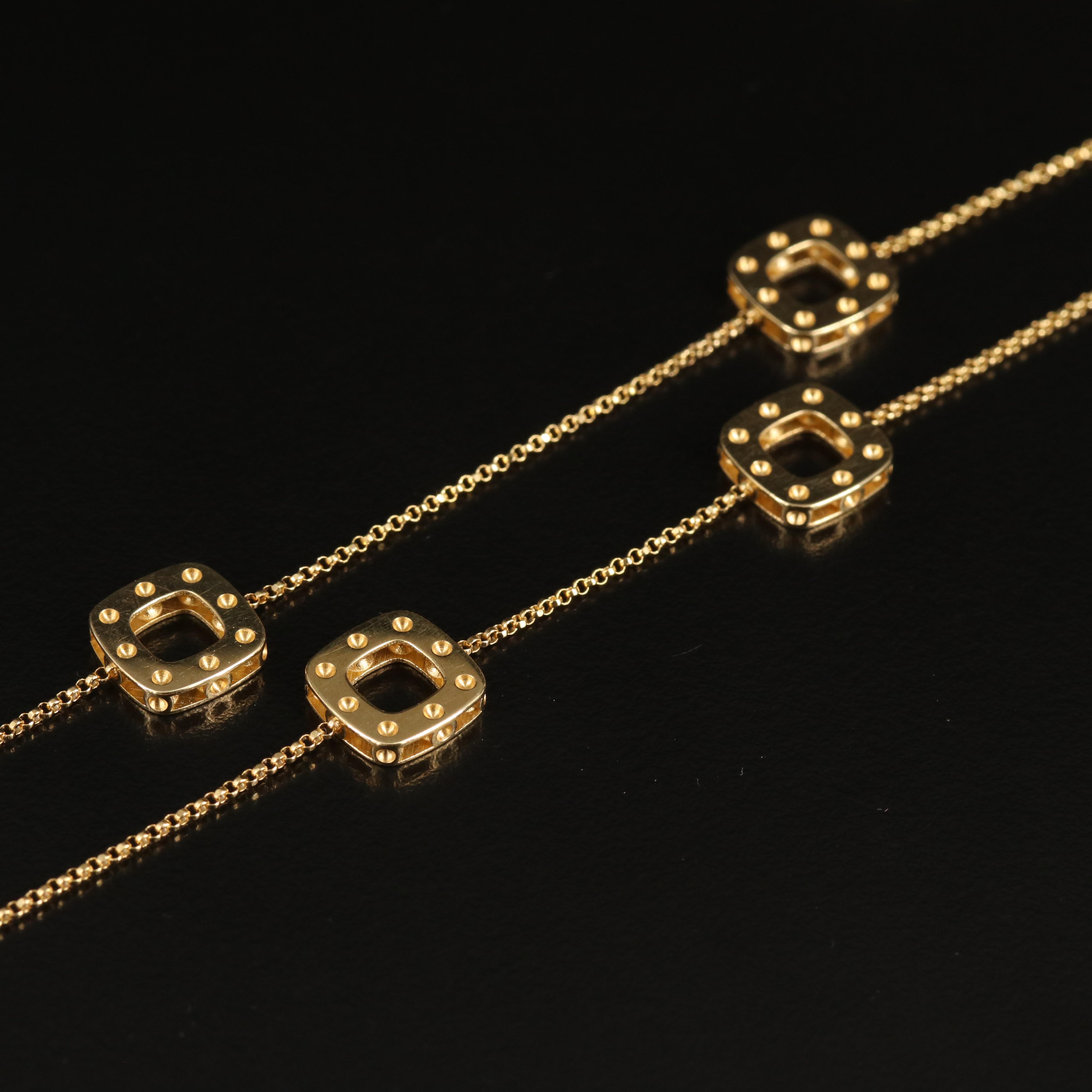 Roberto Coin "Poi Moi" 18K Station Necklace